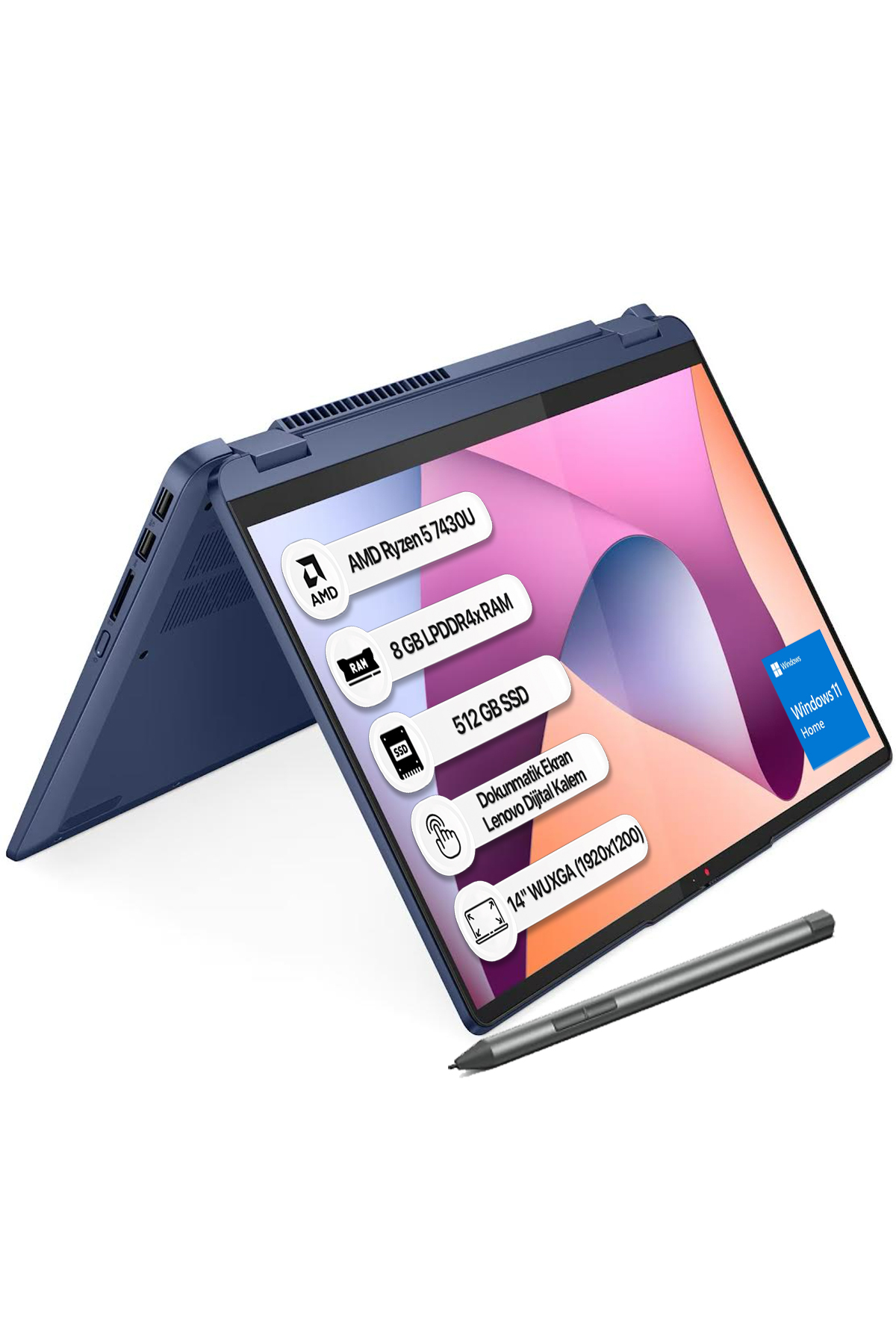 【6’2″ 】TABLET THUMB DURA-FLEX5 LENOVO Ideapad Flex 5/ryzen 5 7430u/8gb Ram/512gb Ssd/14