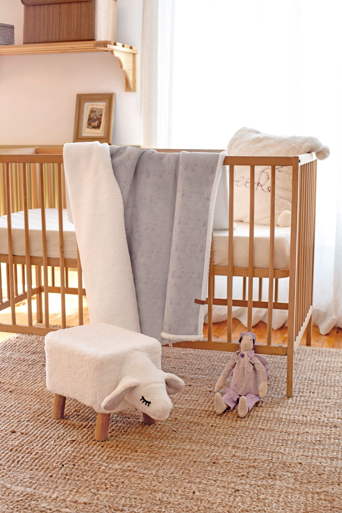 HAMUR Fluffy Bebek Battaniyesi 80x100 Solid Gri Kundak Puset Çift Taraflı Koyun Tüyü Battaniye 100x80 fotoğrafı 5 (önizleme)