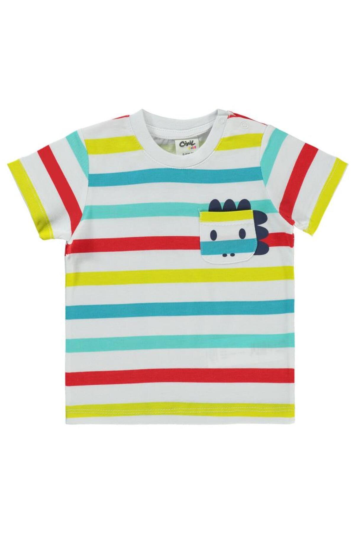 سیویل بیبی تیشرت پسرانه نوزادی ۶ تا ۱۸ ماه سفید