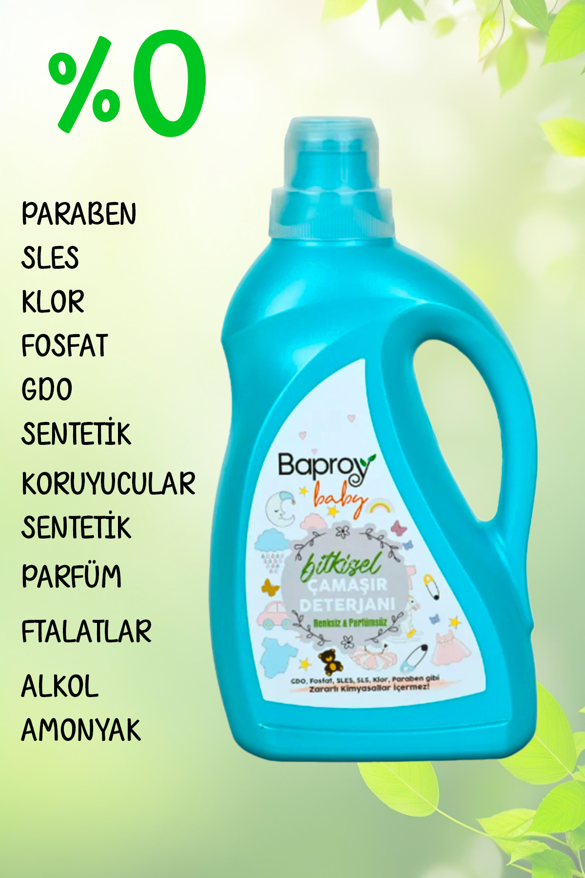 Baproy %100 Doğal Bebekler Için Bitkisel Çamaşır Deterjanı 1 Lt Bitkisel Biberon Emzik Temizleyici 500 ml fotoğrafı 2 (önizleme)