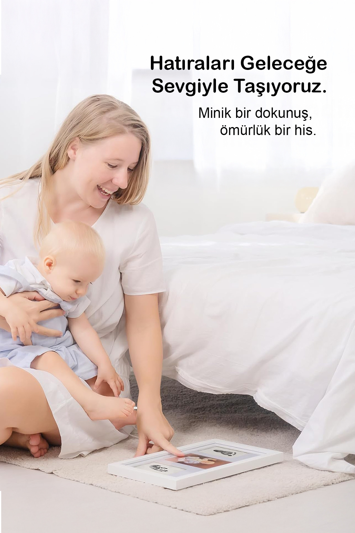 Moky Design Bebek El Ayak İzi Seti, Temassız Mürekkep Baskı Kiti (2 Adet) ve Yenidoğan Hediye Anı Çerçevesi fotoğrafı 7 (önizleme)