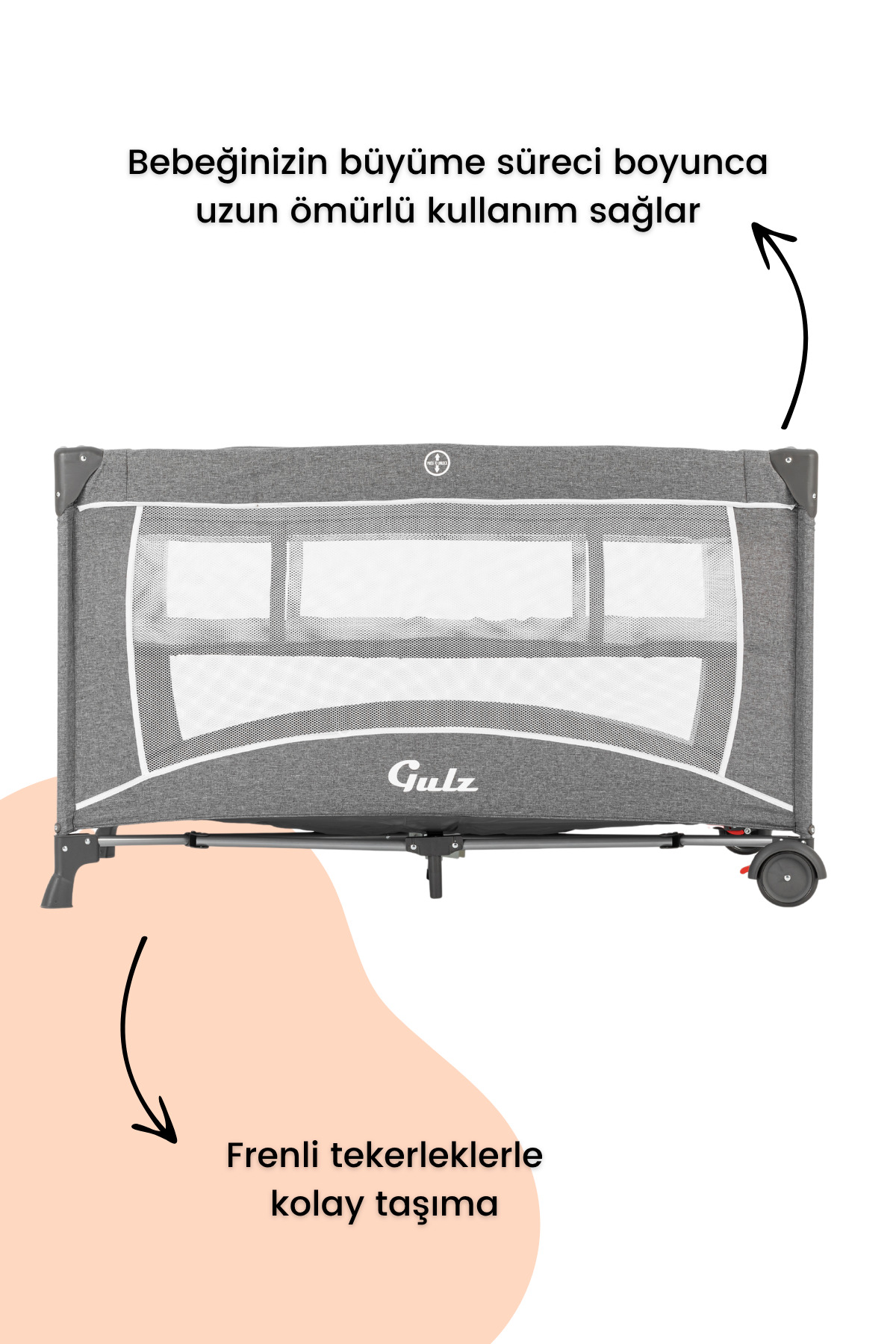 Gulz Raftel Oyun Parkı Bebek Beşik 70x120 Cm fotoğrafı 4 (önizleme)