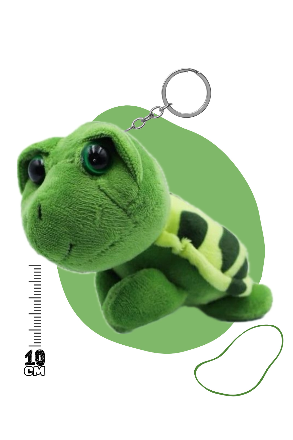 Plush Keychain - Turtle, 10 Cm (BAG NECKLACE, REARVIEW MIRROR ORNAMENT, PLUSH TOY)