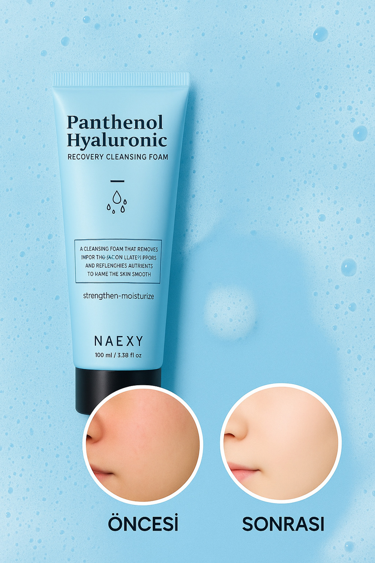 NAEXY Panthenol Hyalüronik Asit Içeren Temizleme Köpüğü Kore Panthenol Hyaluronic Cleansing Foam — 8809414193368
