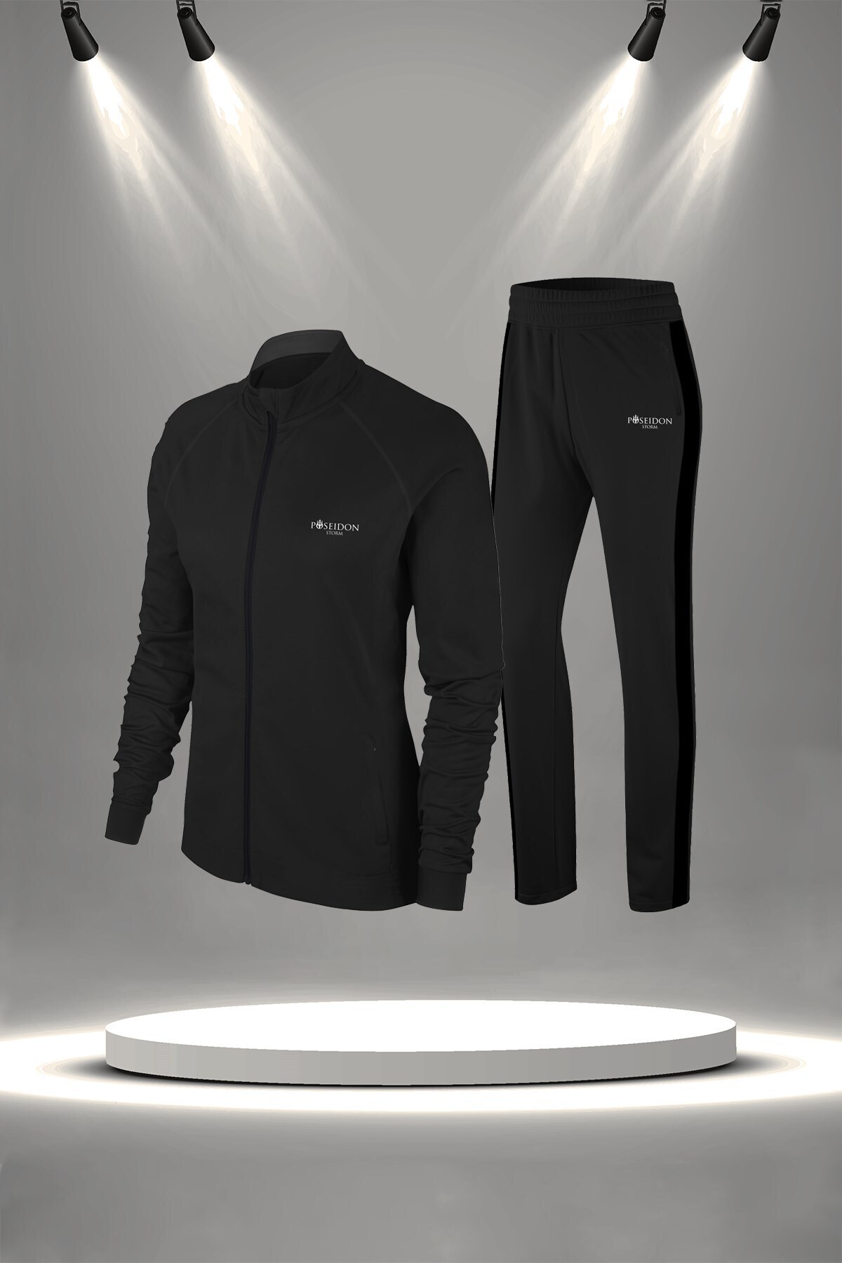 پوزایدون استورم ست لباس ورزشی زنانه سایز بزرگ مشکی جدید سوپرا، نخی شانه شده، مناسب برای همه شرایط آب و هوایی (4XL-10XL)