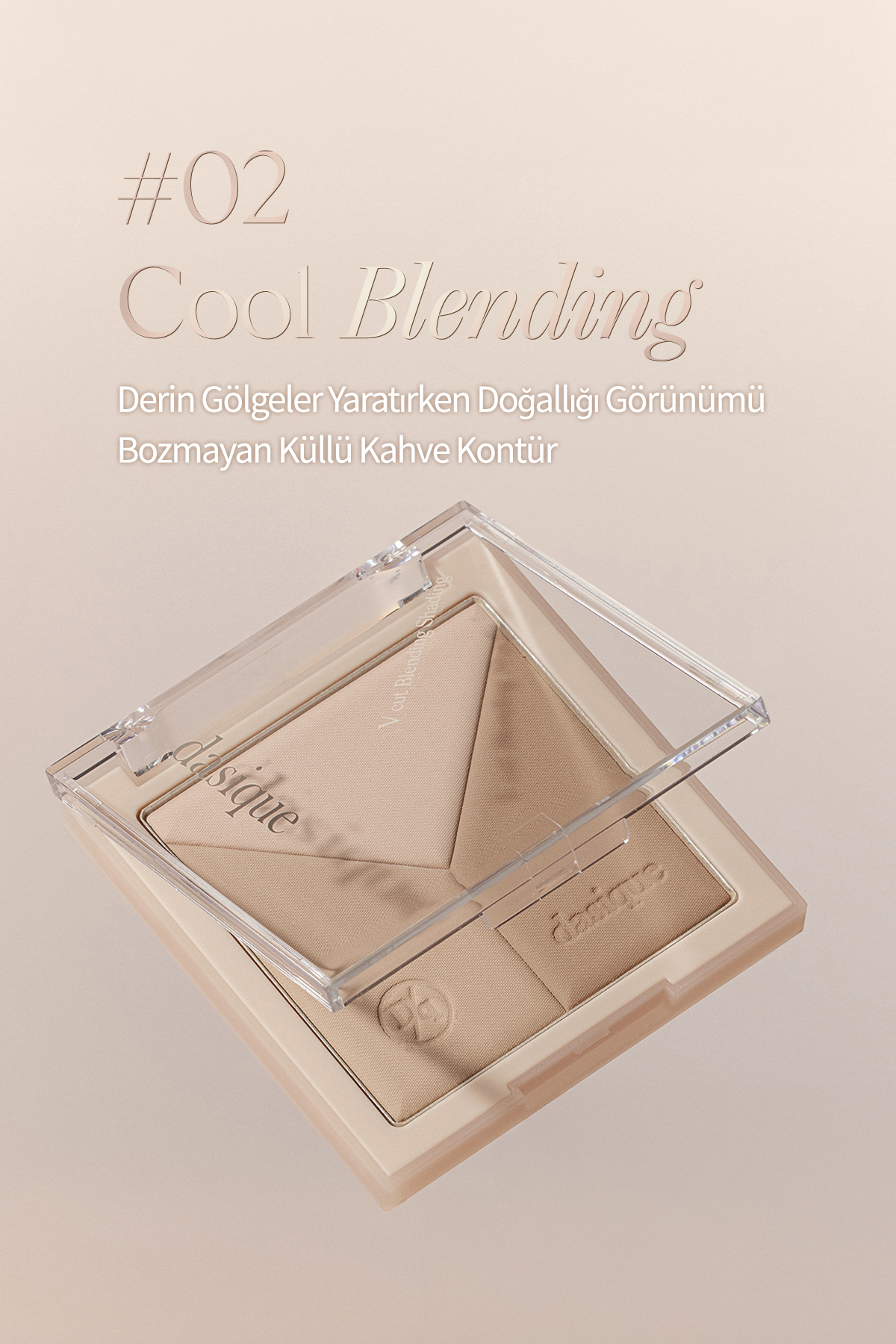 Doğal Gölgelendirme Sunan 3'lü Kontür Paleti V Cut Blending Shading (#02 Cool Blending) — قهوه‌ای 111651 — تصویر 8 از 9
