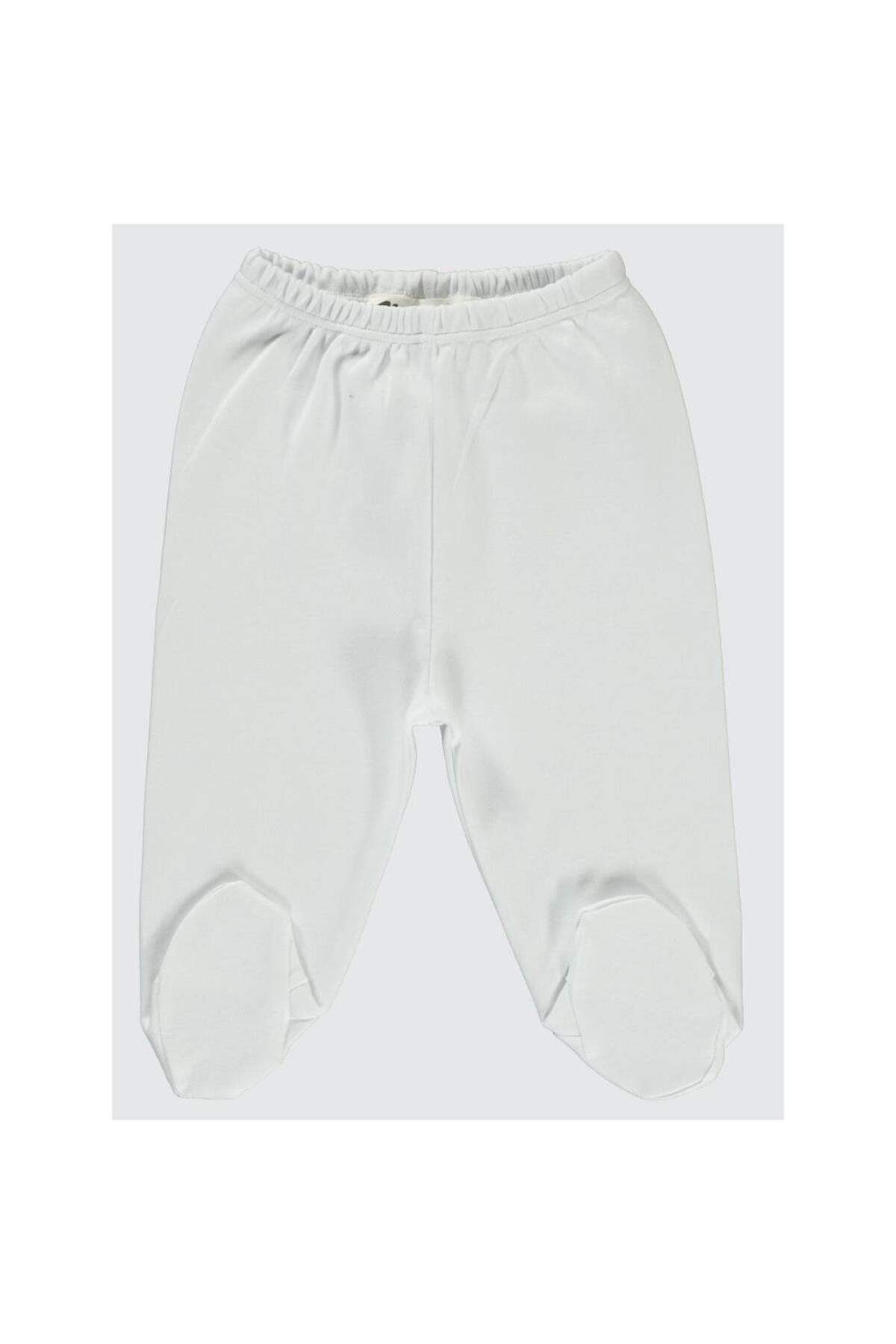 سیویل بیبی کمر کشی 0-9 ماه، یونیسکس، تک پا، پایین تنه - سفید، 1-3 ماه