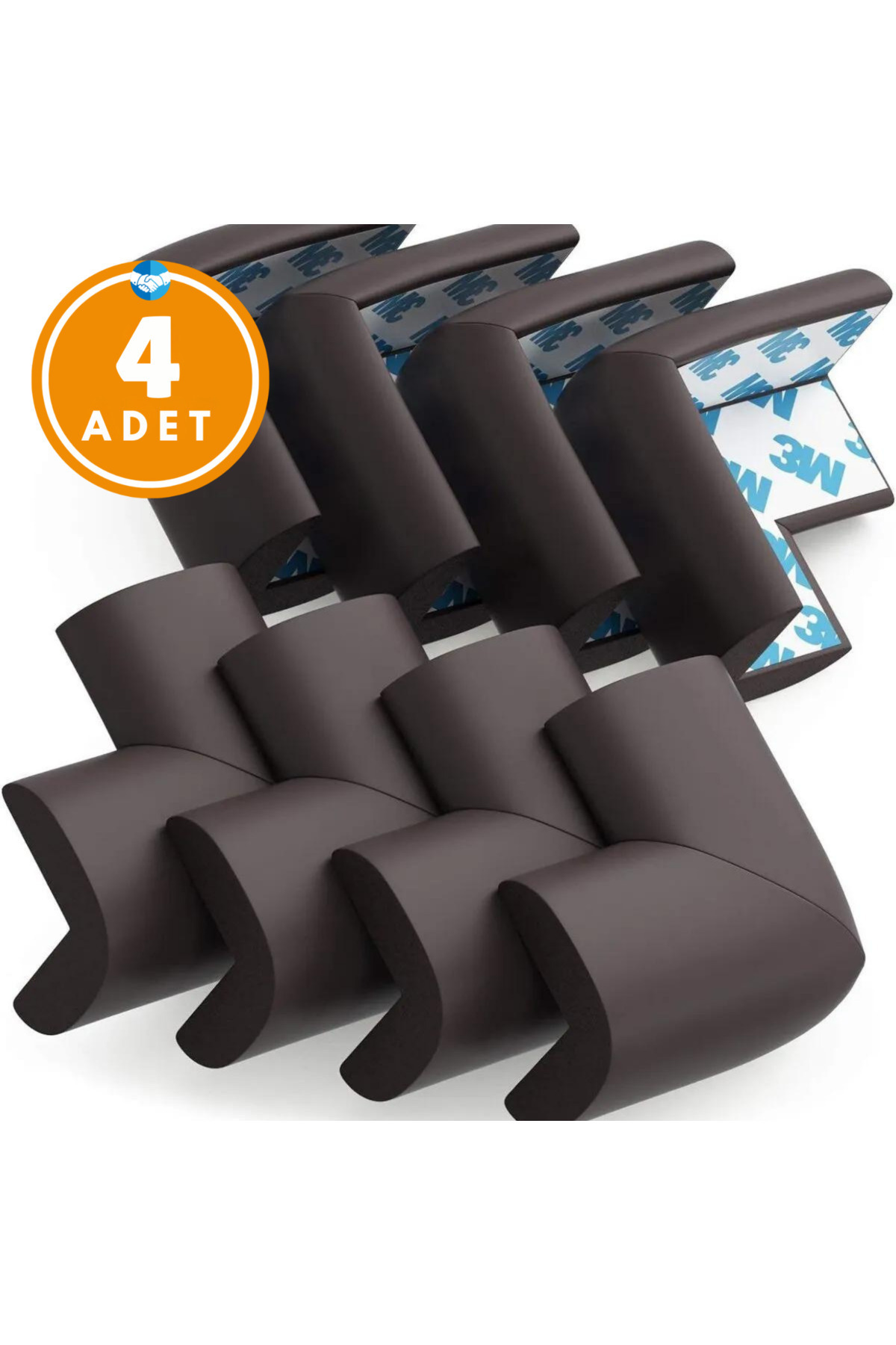 Miningaa 4 Adet Köşe Koruyucu Yastık Saf Kauçuk Masa Sehpa Kenar Köşe Koruyucu Çocuk Bebek Emniyet Koruma