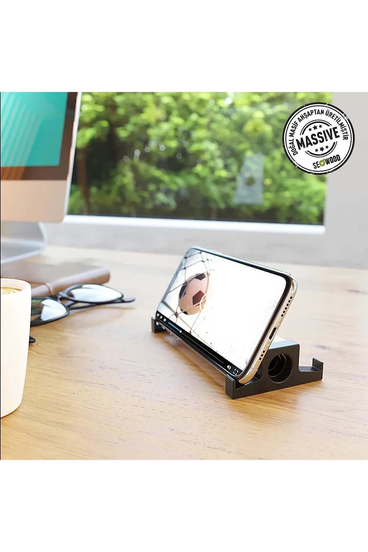 SEOWOOD Ahşap Telefon & Tablet Tutacağı & Akustik Ses Arttırıcı Özellikli 13, cm Genişlik