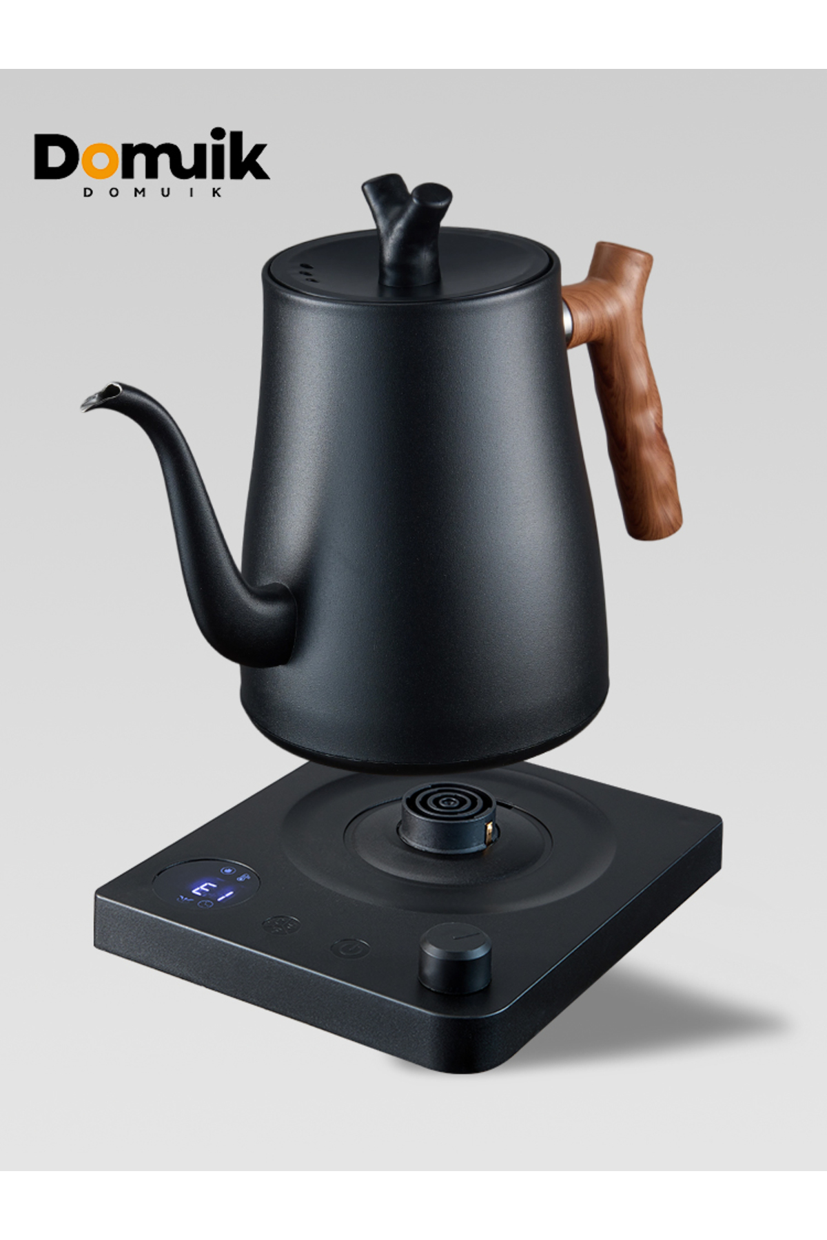 Domuik غلاية شاي كهربائية سعة 1 لتر بقوة 1000 واط، مزودة بمقبض طاقة وشاشة عرض...