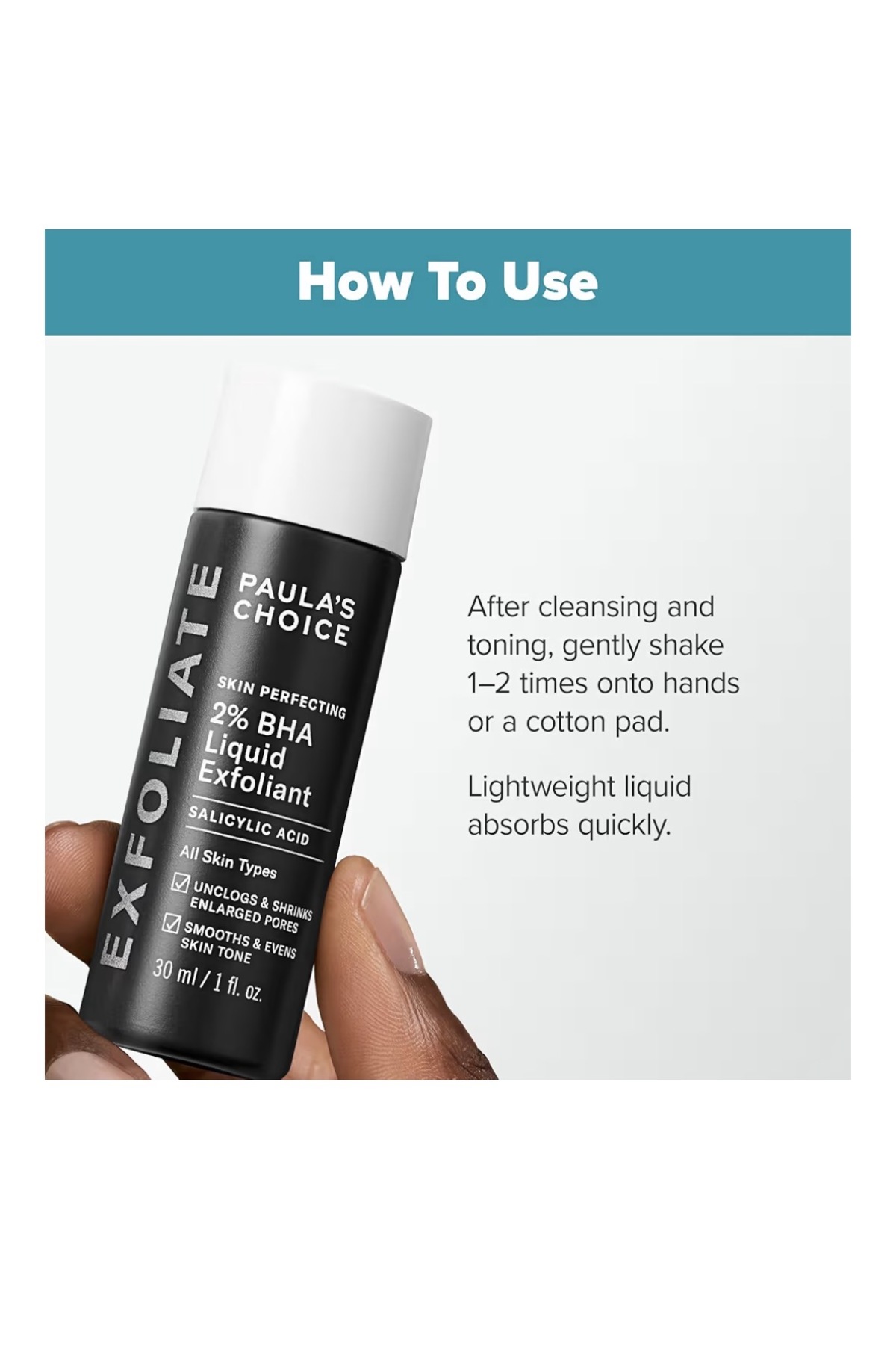 Skin Perfecting 2% BHA Liquid Salicylic Acid Exfoliant, Gentle Facial Exfoliator for Blackheads 1fl Supplements, — gh6tgf — تصویر 4 از 7