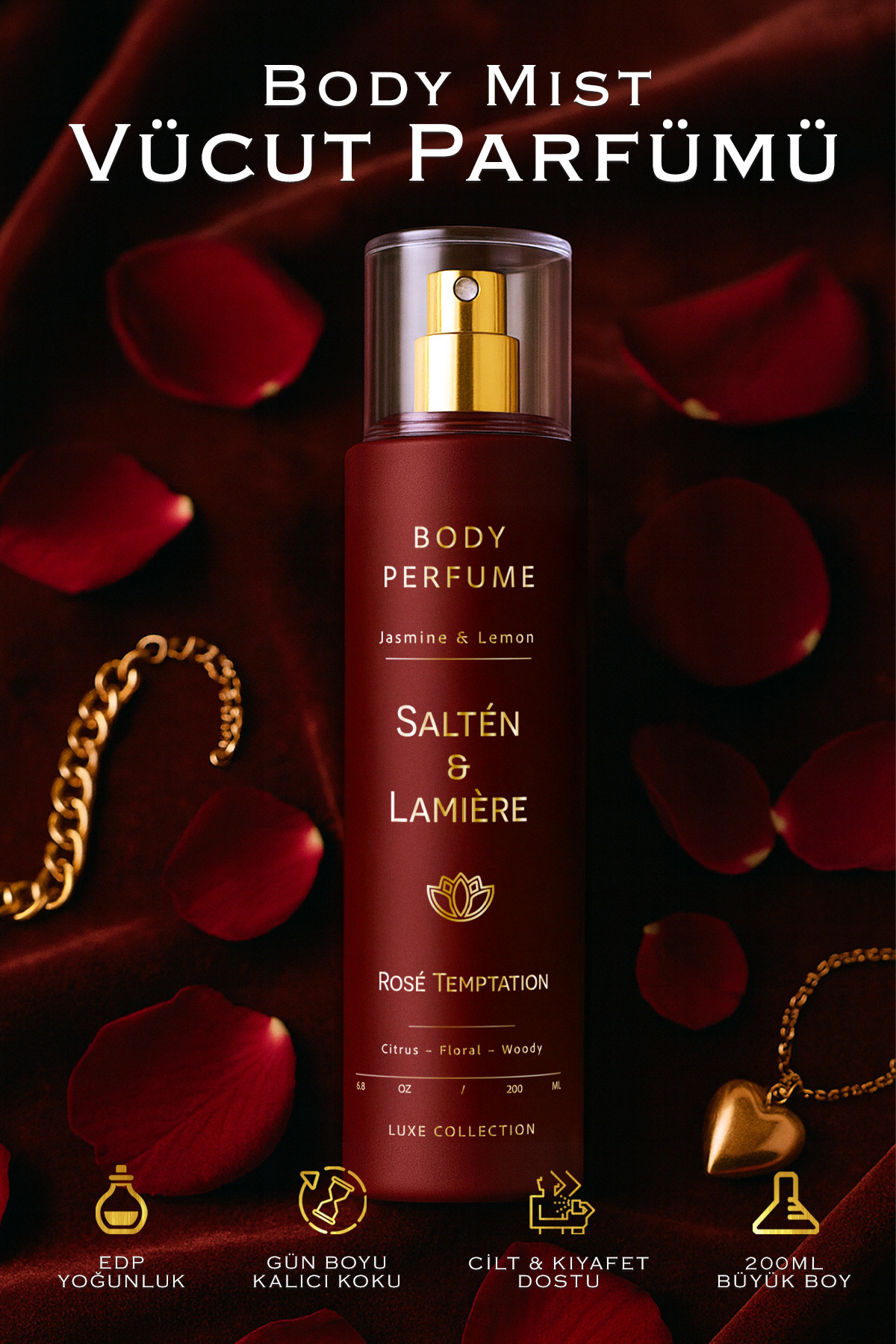 Salten Lamıere Çiçeksi Ve Yasemin Kokulu Kalıcı Kadın Secret Vücut Parfümü Eny Body Mist Parfüm Mad Manifest Spreyi