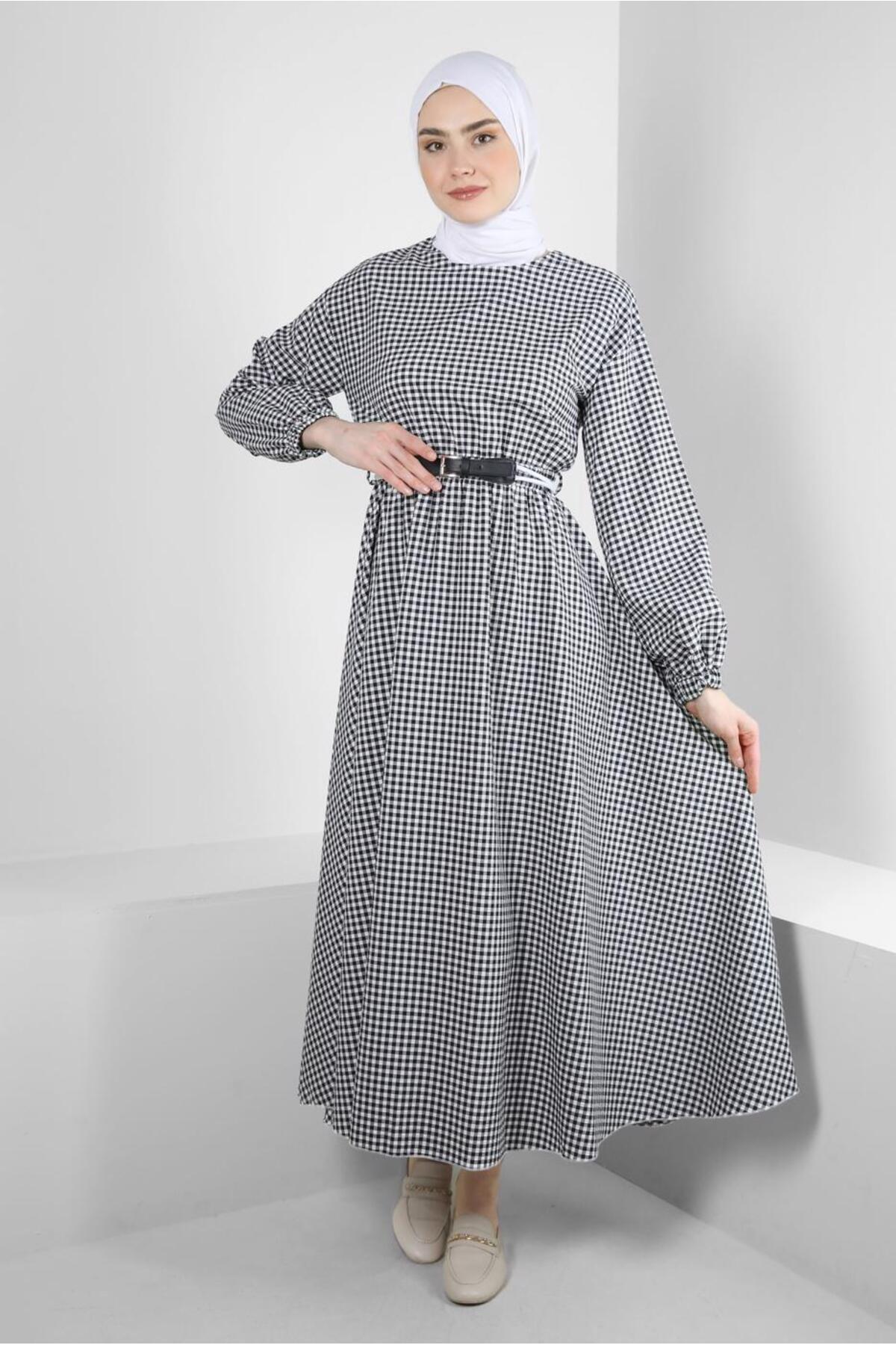 آلوینا لباس طرح دار Houndstooth با سرآستین های کشی ۴۳۷۲۱ آلوینا لباس طرح دار Houndstooth با سرآستین های کشی ۴۳۷۲۱