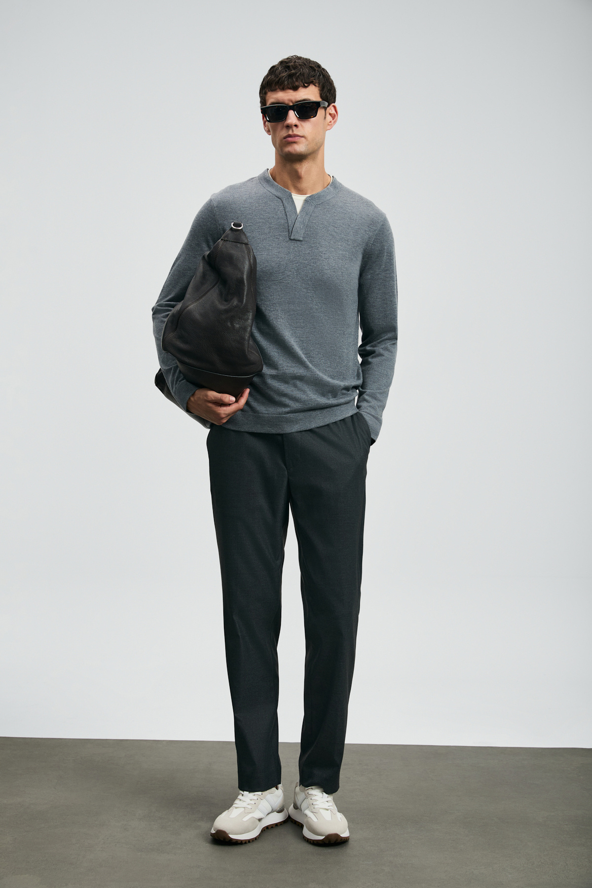 لوفیان شلوار مردانه چینی Amber Smart مدل Slim Fit Anthracite