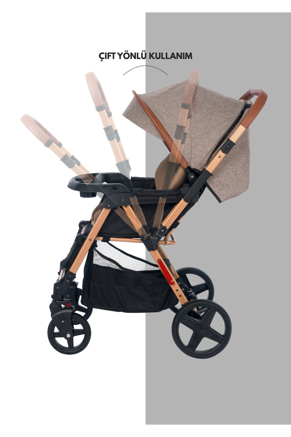 BEBEGOLD Trendy Çift Yönlü Bebek Arabası fotoğrafı 3 (önizleme)