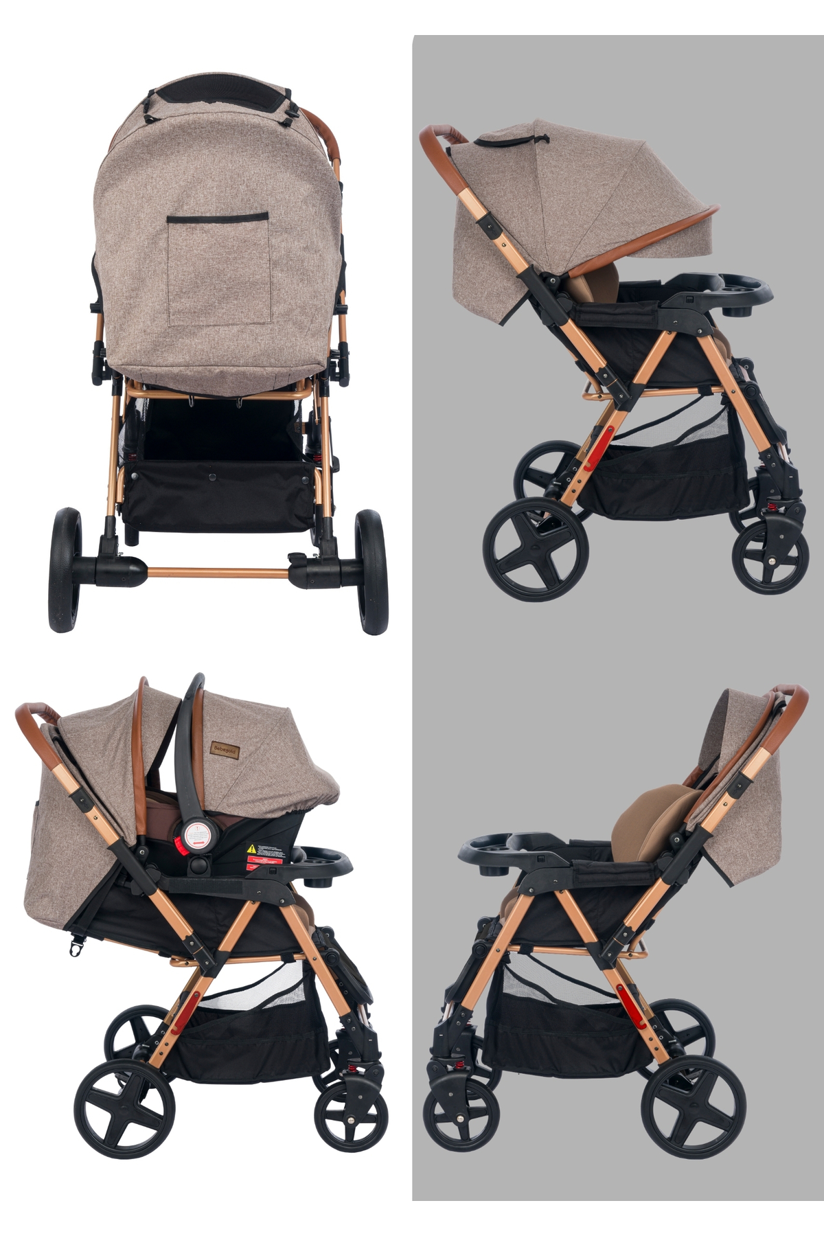 BEBEGOLD Trendy Çift Yönlü Bebek Arabası fotoğrafı 4 (önizleme)