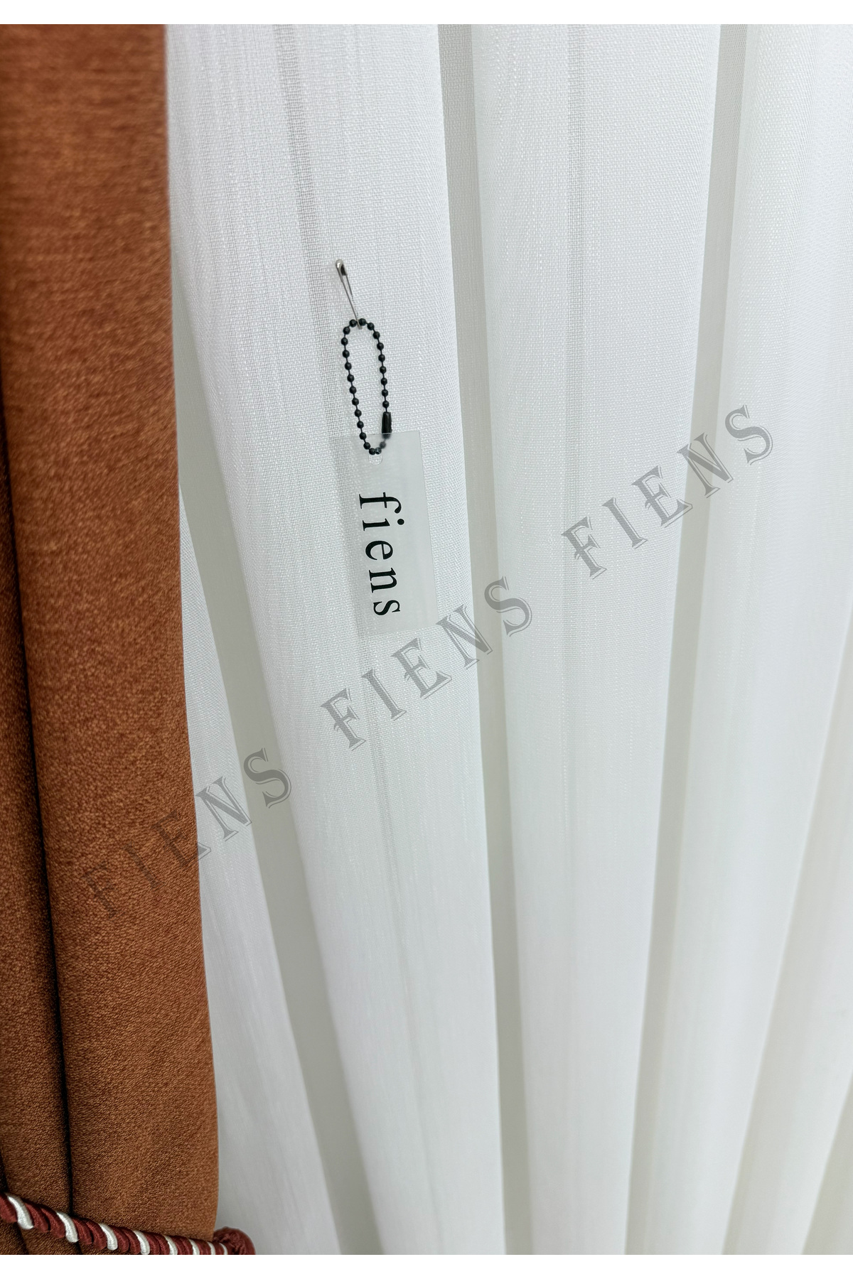 TAÇSOFT BAMBU ŞANTUKLU YOĞUN DOKULU 1/3 Sık Pileli Tül Perde Ağır Gramajlı Ütü Istemeyen