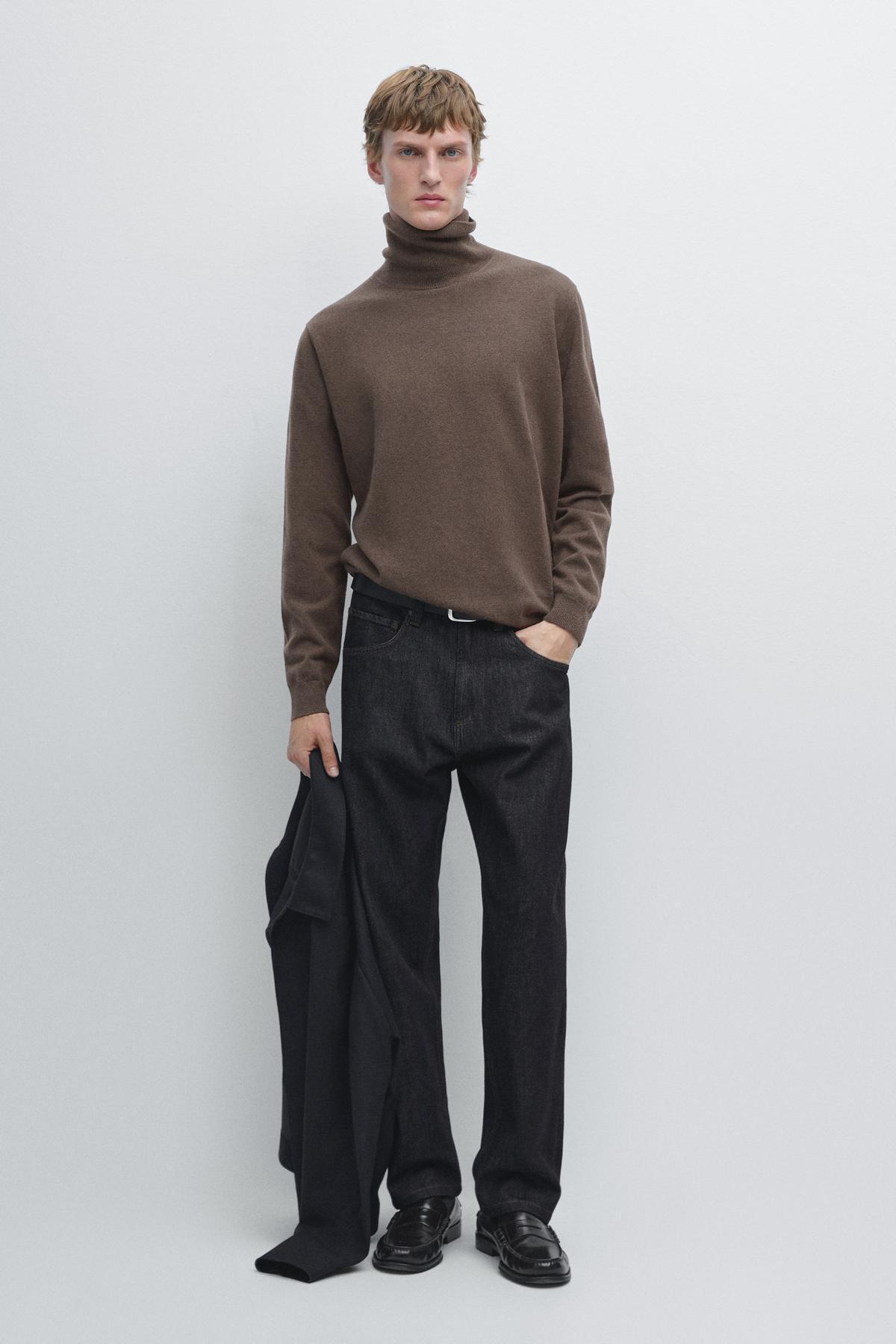 ماسیمو دوتی ژاکت بافتنی پشمی ترکیبی یقه ایستاده