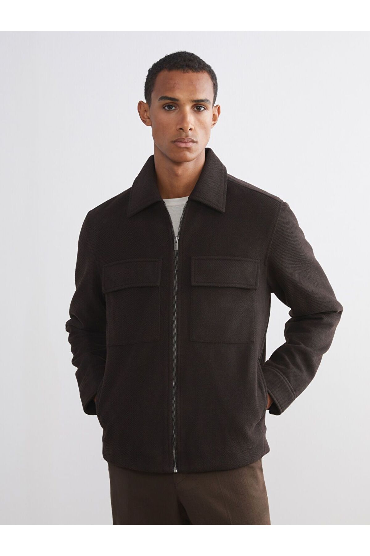 ال سی وایکیکی کاپشن کشمیر مردانه طرح استاندارد LCW Vision