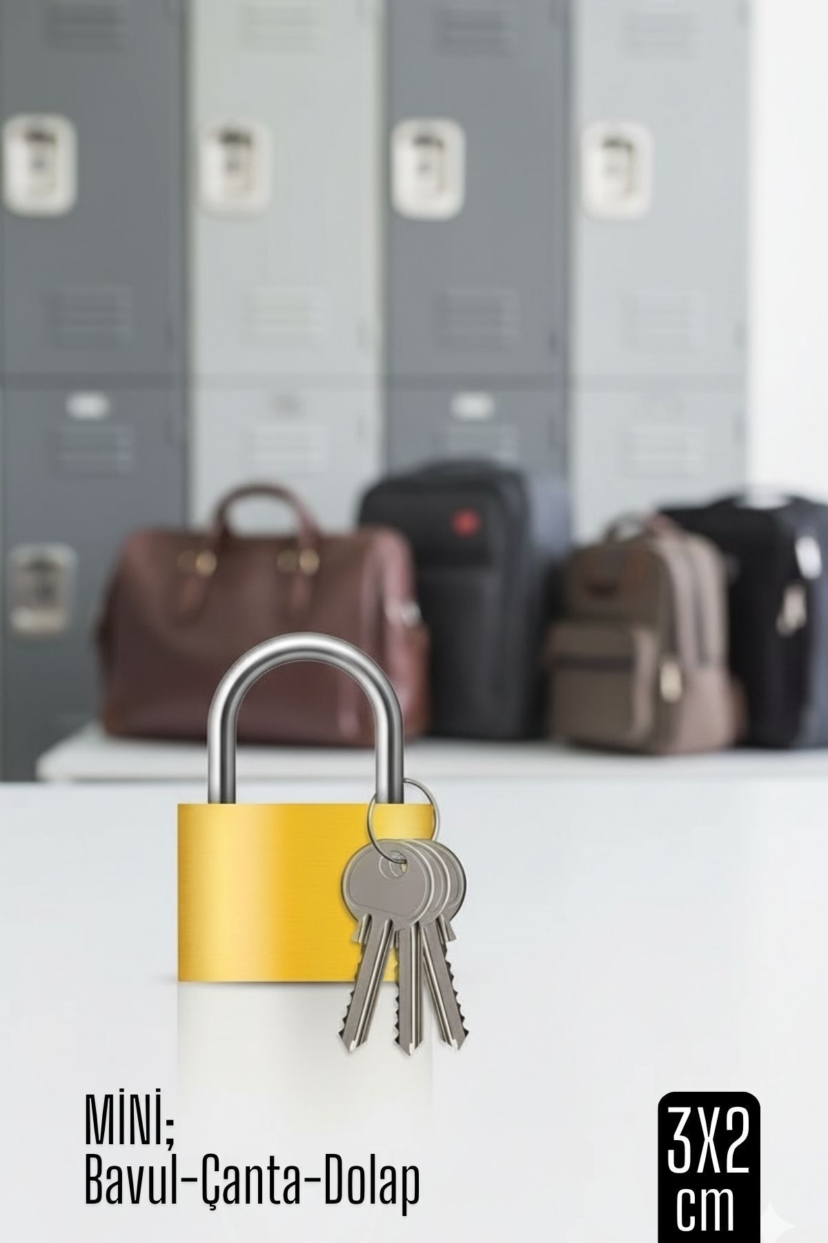 Transformacion Mini 20mm Bavul ve Çanta Asma Kilidi – 3 Anahtarlı, Dolap ve Seyahat İçin Güvenli 718880