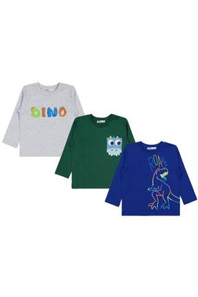 Civil Boys Dıno Baskılı 3'lü Set 2-4 Yaş Sweatshirt - Standart 4-5 Yaş