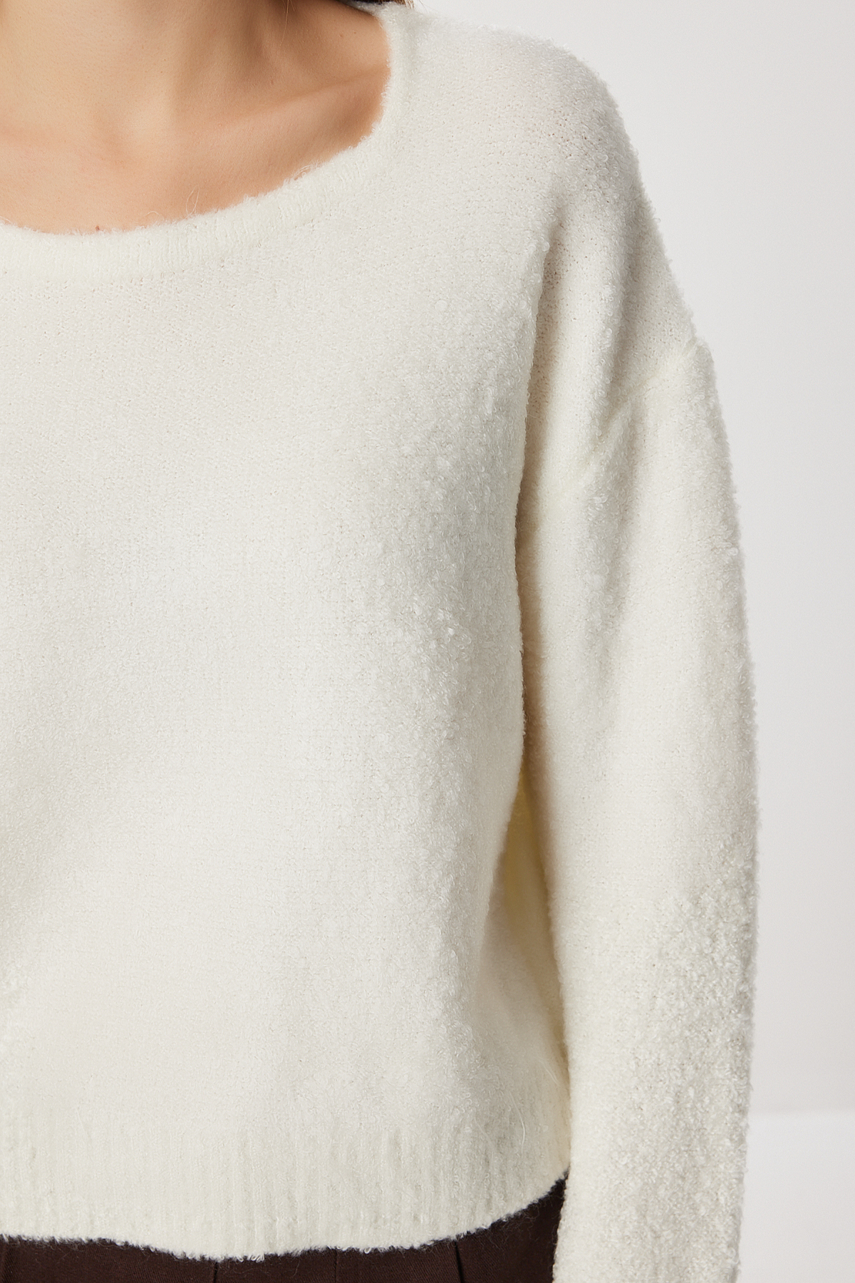 Lovelyİstanbul  Yumuşak Dokulu Triko Kazak LCI0047 EKRU - Görsel 3