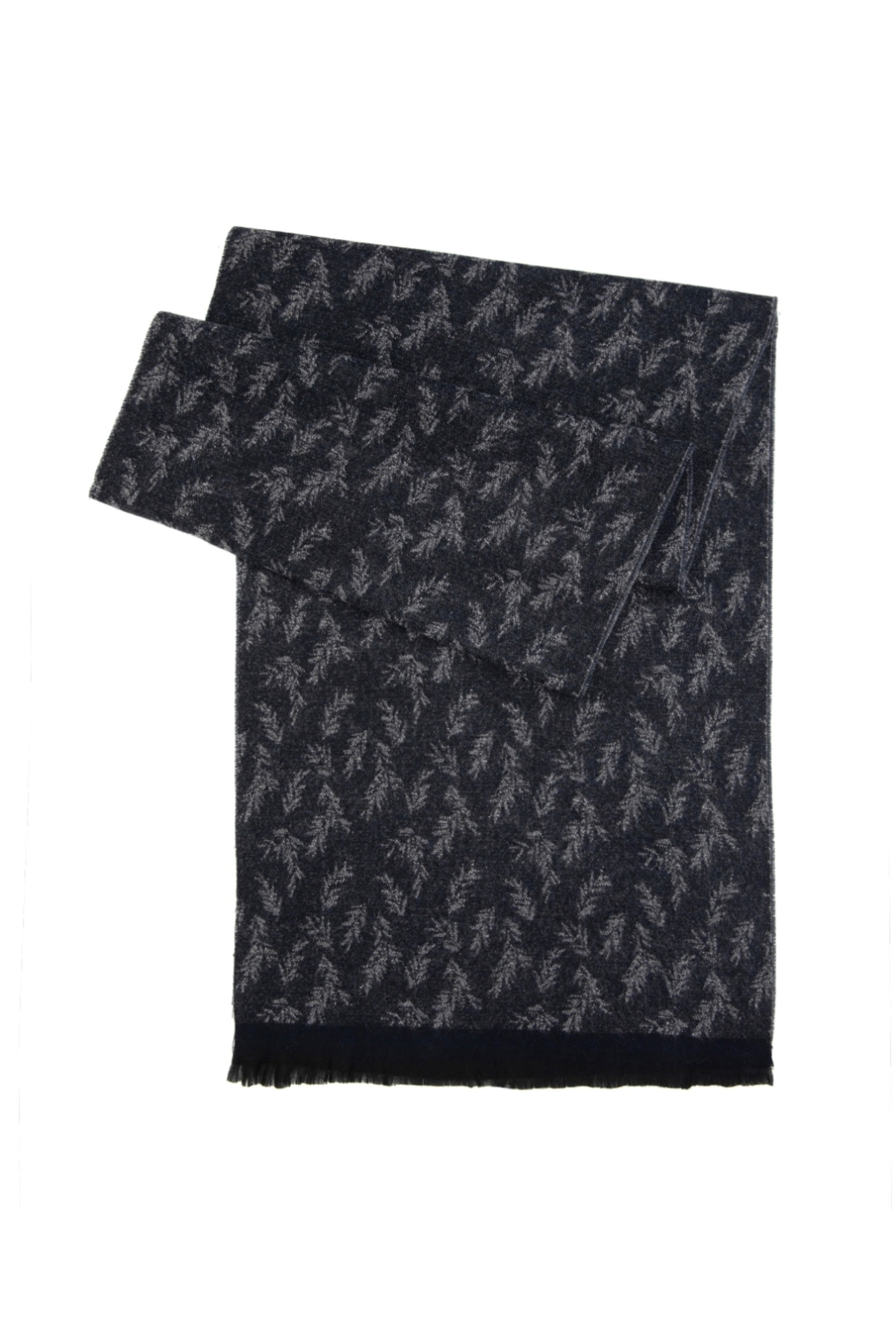 پیر کاردین روسری سرمه‌ای دو رو (با طرح‌های مختلف در دو طرف)