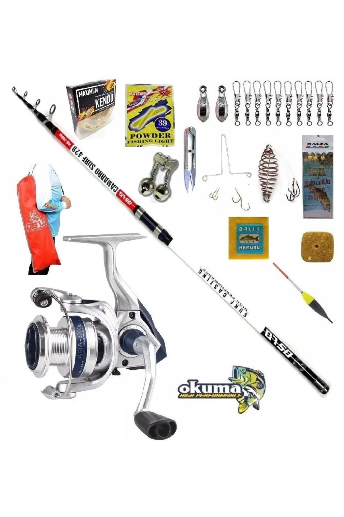 Oslo Shark 6000 420cm 100-200gr Camarro Surf Profesyonel Sazan Kıyı Olta Takımı Seti