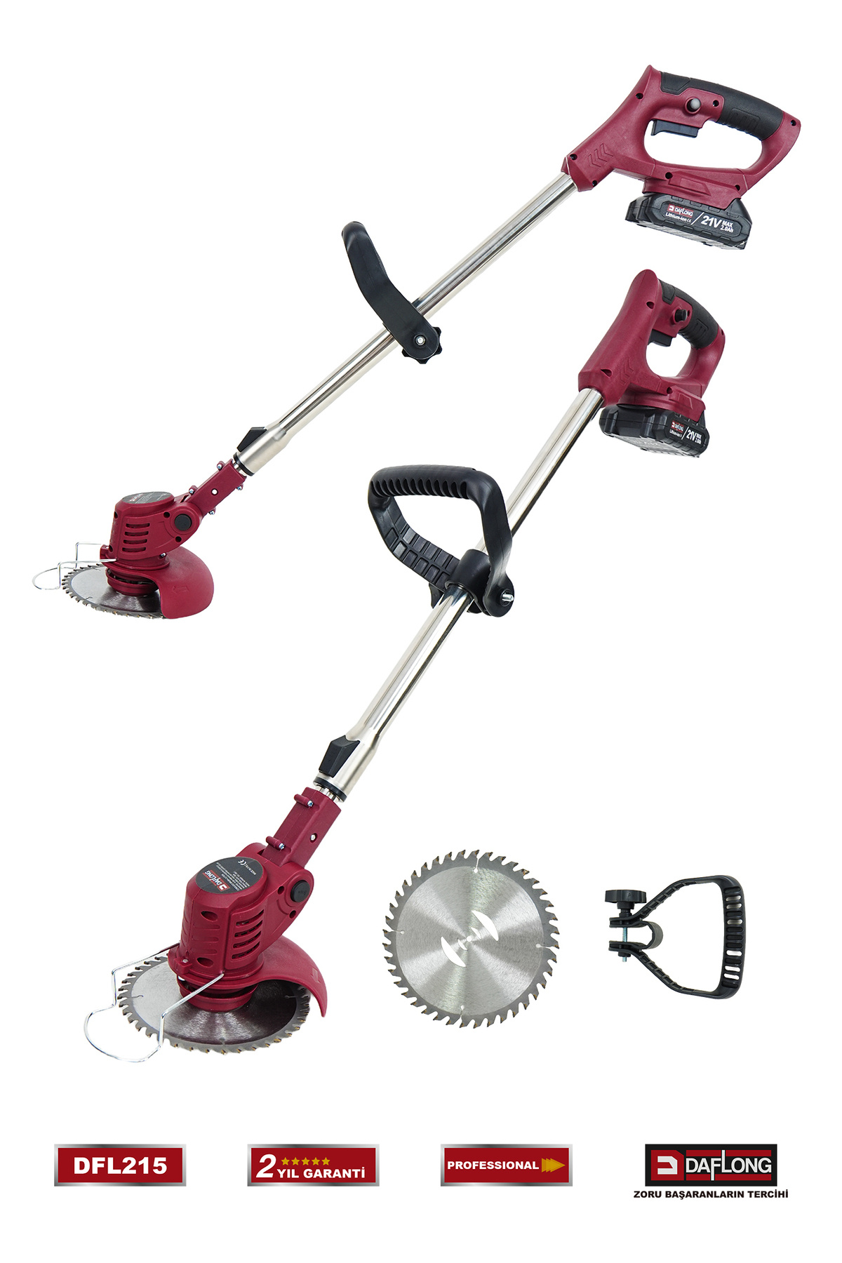 DAFLONG PROFESSİONEL ŞARJLI ÇİM BİÇME TIRPAN MAKİNASI DFL-215
