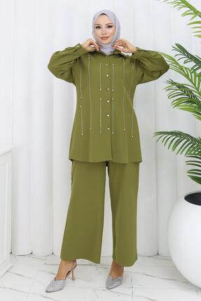 Missvalle Taş Detaylı Takım Haki 19266