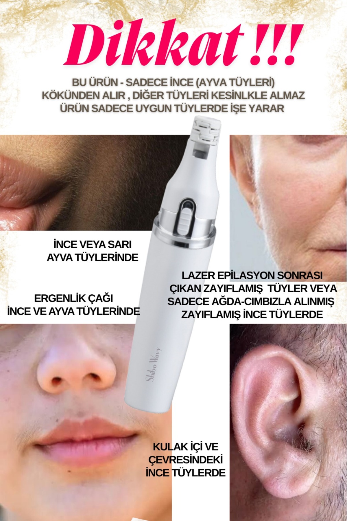 Ultra Mikro Yüz Epilatörü ŞARJLI ( Cımbızlı Sistem - İp & Ağda Etkisi - Yüz ve Kulak İçin) — UltraMikro1 — تصویر 3 از 9