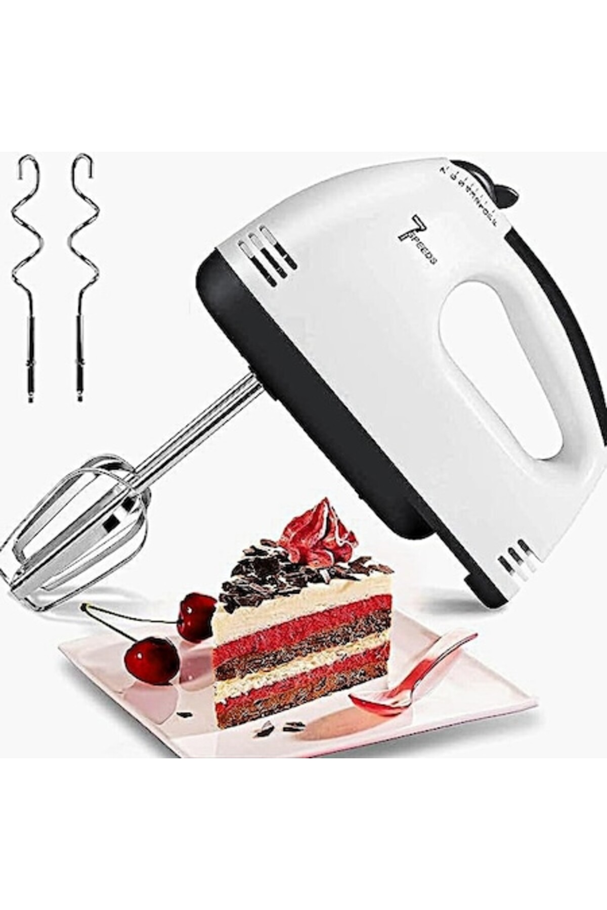 DigiMat Ръчен миксер, 260 W, 7 скорости, 4 аксесоара от неръждаема стомана (2...