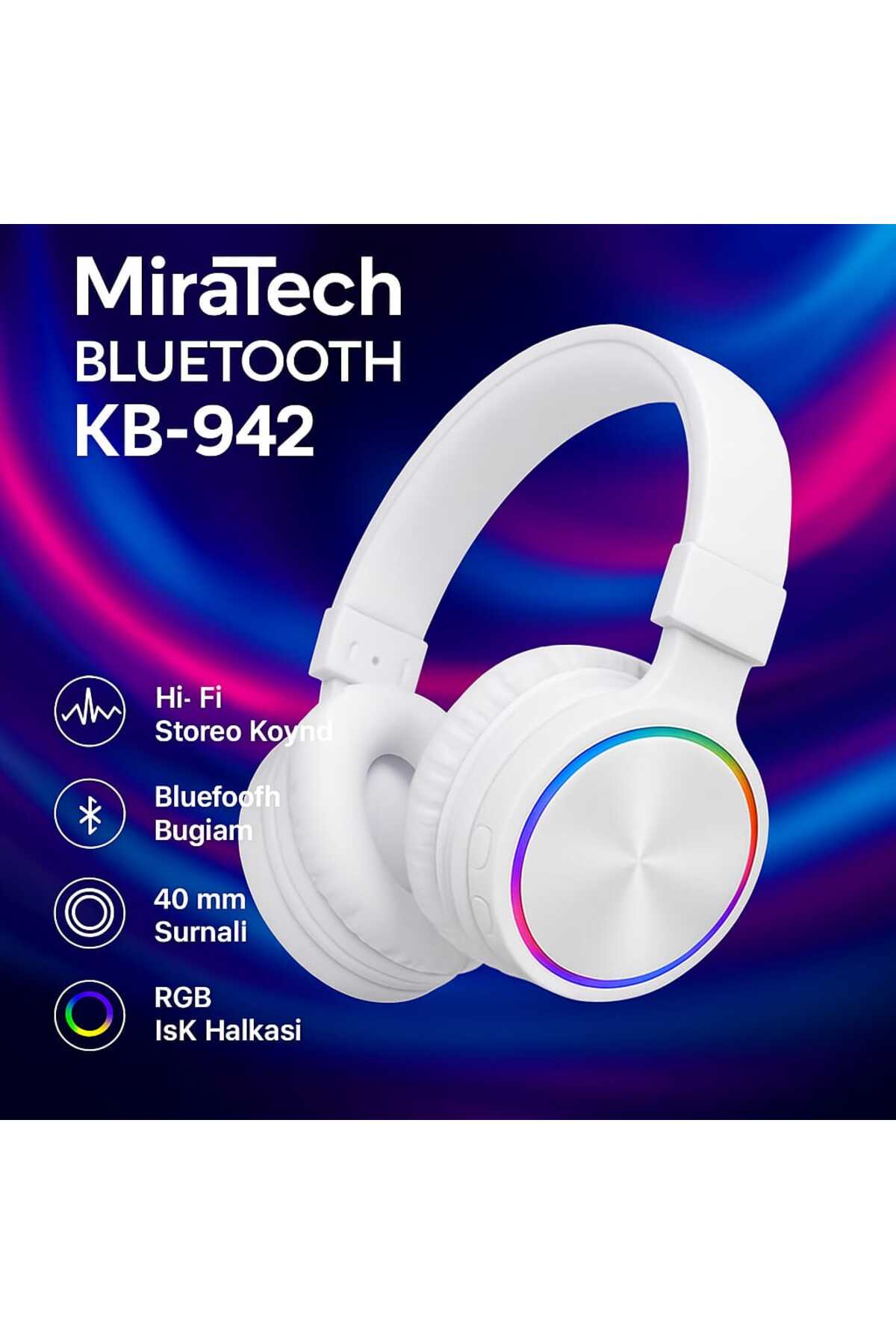 Universal Kensa KB-942 Kablosuz Bluetooth Kulaklık Beyaz | Hi-Fi