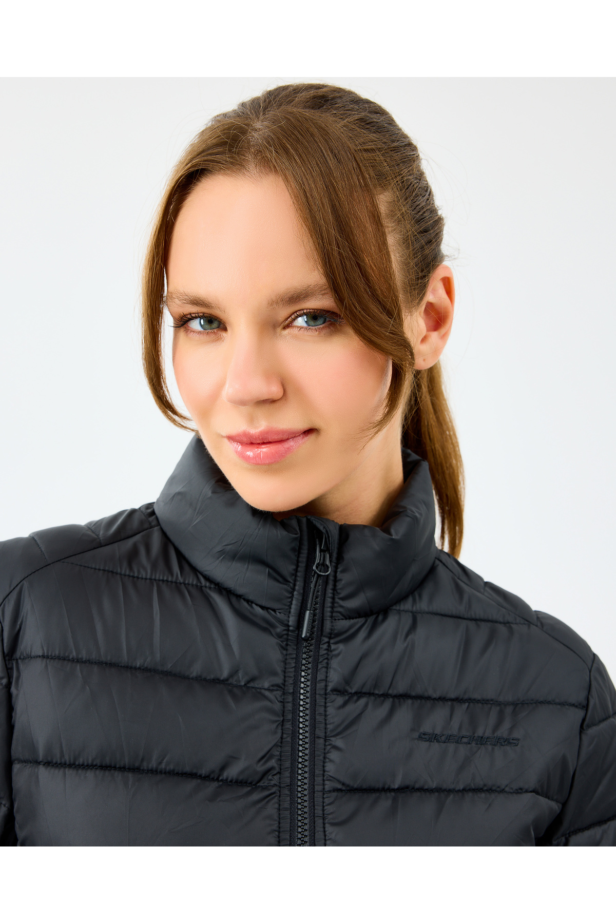 Skechers  W Essential Outerwear Padded Jacket Kadın Siyah Mont S231240-3817 - Görsel 6