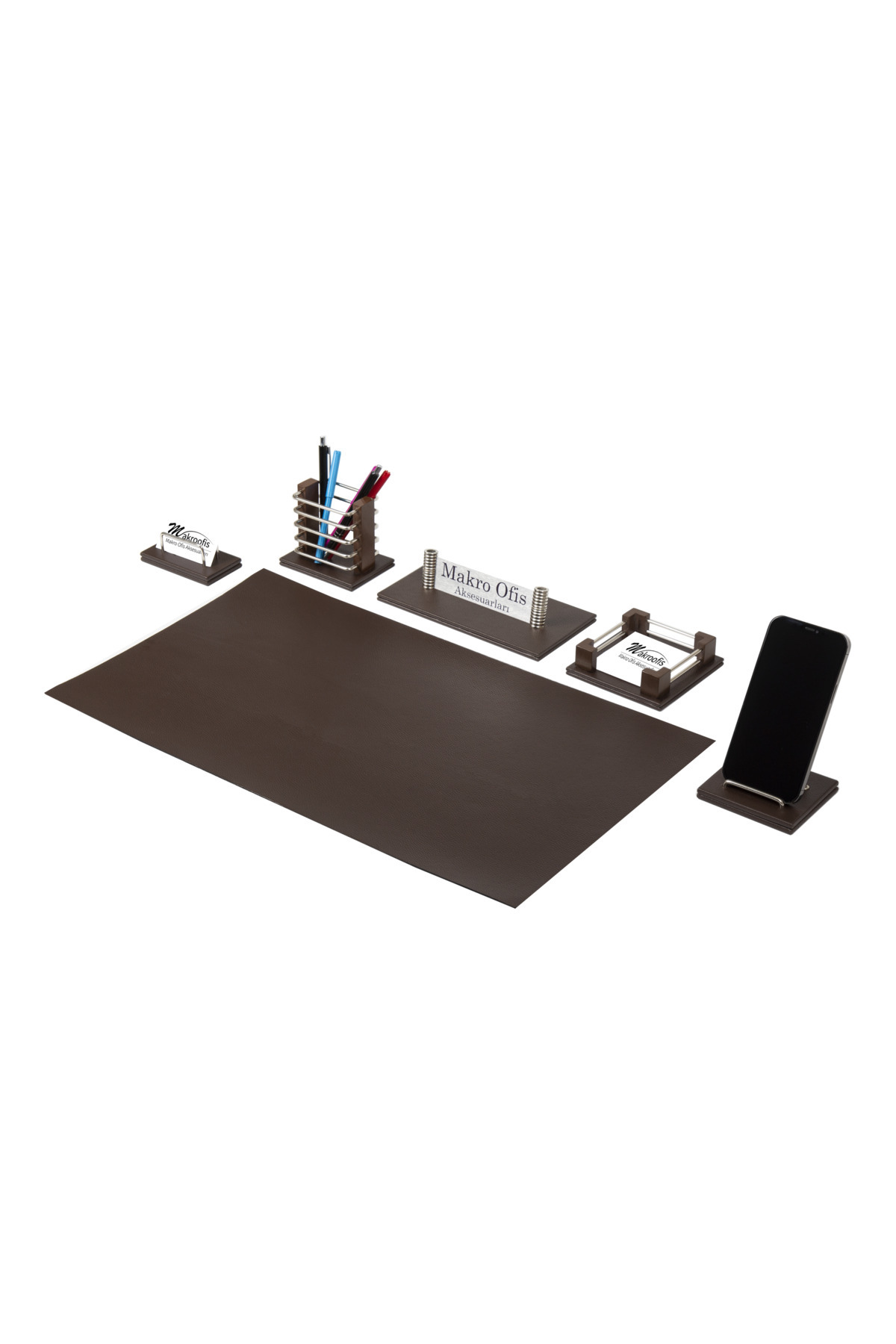 Makroofis Eko502 Deri Sümen Takımı 6 Parça Gümüş Aksesuar