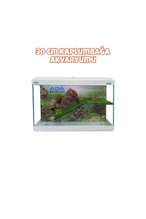 ADA AKVARYUM Su Kaplumbağası Akvaryumu Bahçeli Rampalı Dinlenme 30x23x15 Cm A...