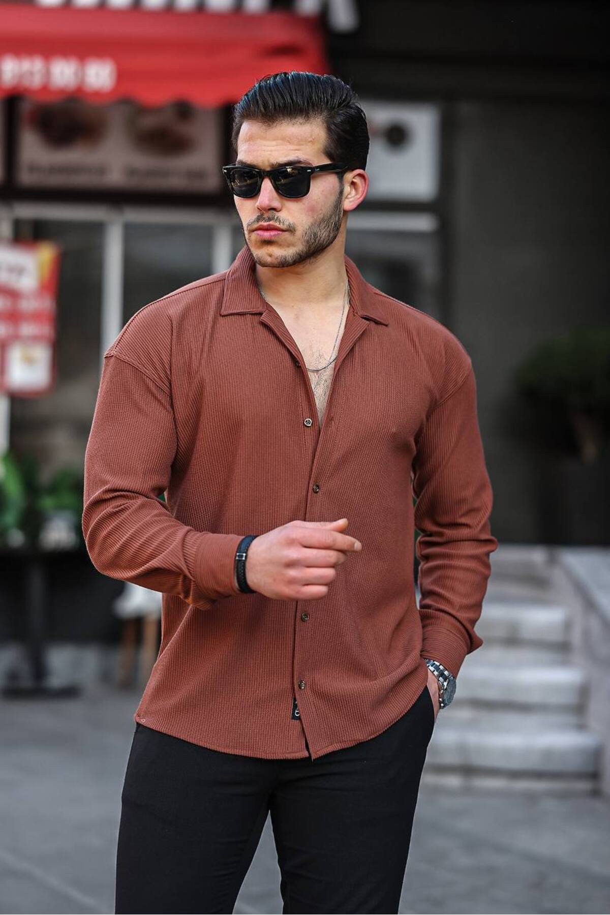 OTAKU  3’lü Erkek Fitilli Ottoman Uzun Kollu Gömlek Seti - Görsel 4