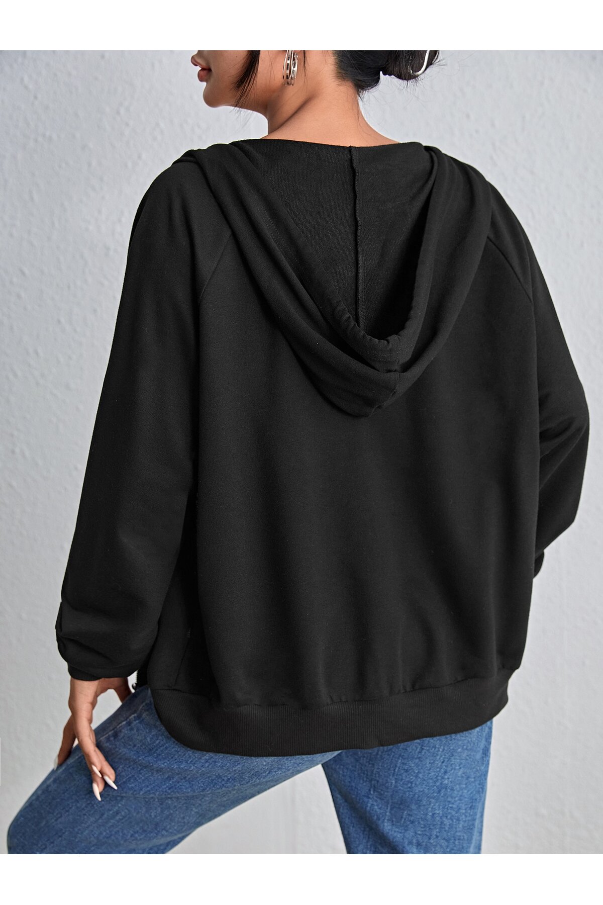 Gollinger Kadın Fermuarlı Kapüşonlu Sweatshirt görsel 2
