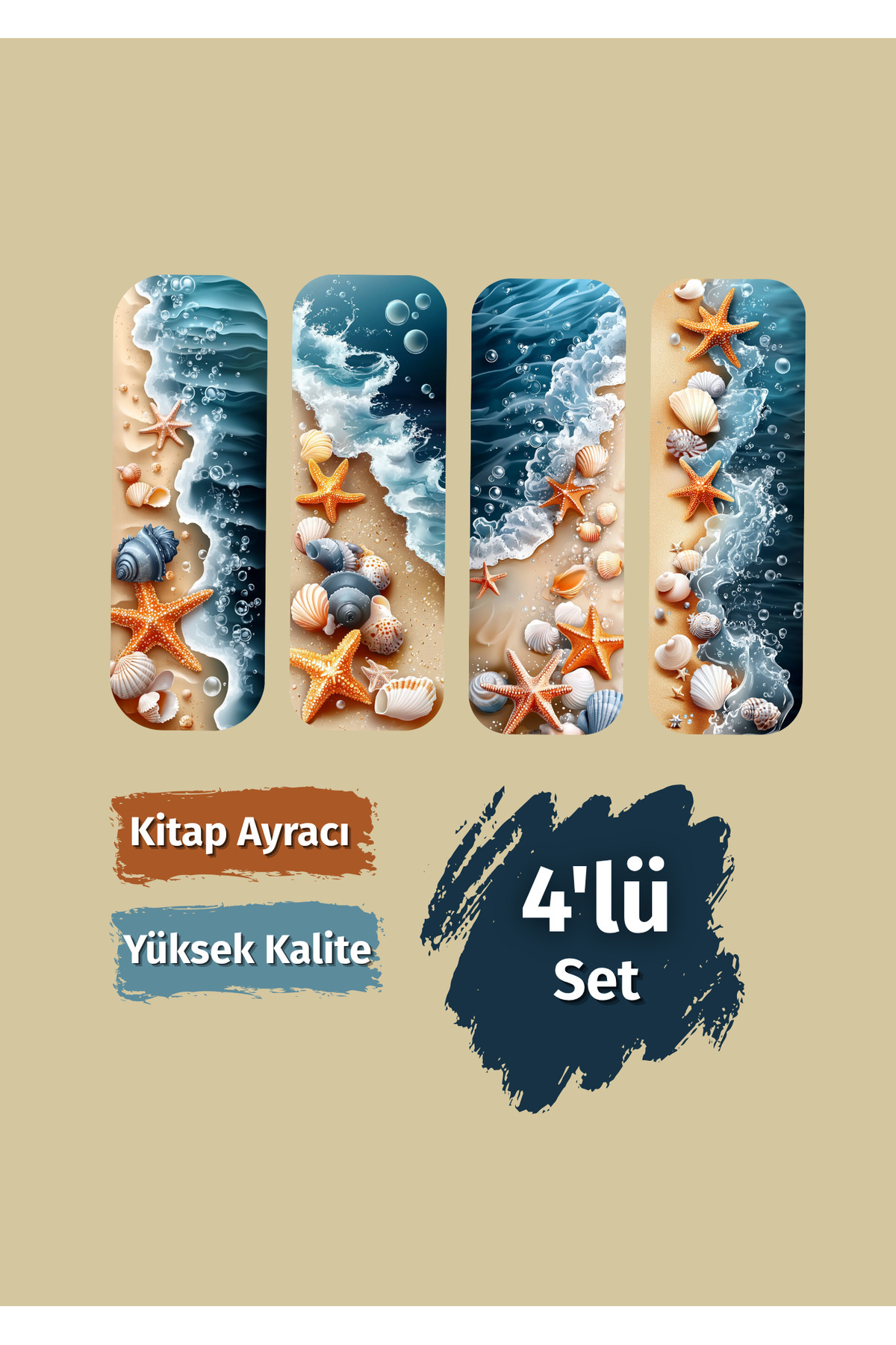 VORACRAFT 4'lü Deniz, Deniz Yıldız Temalı Kitap Ayracı UCB018