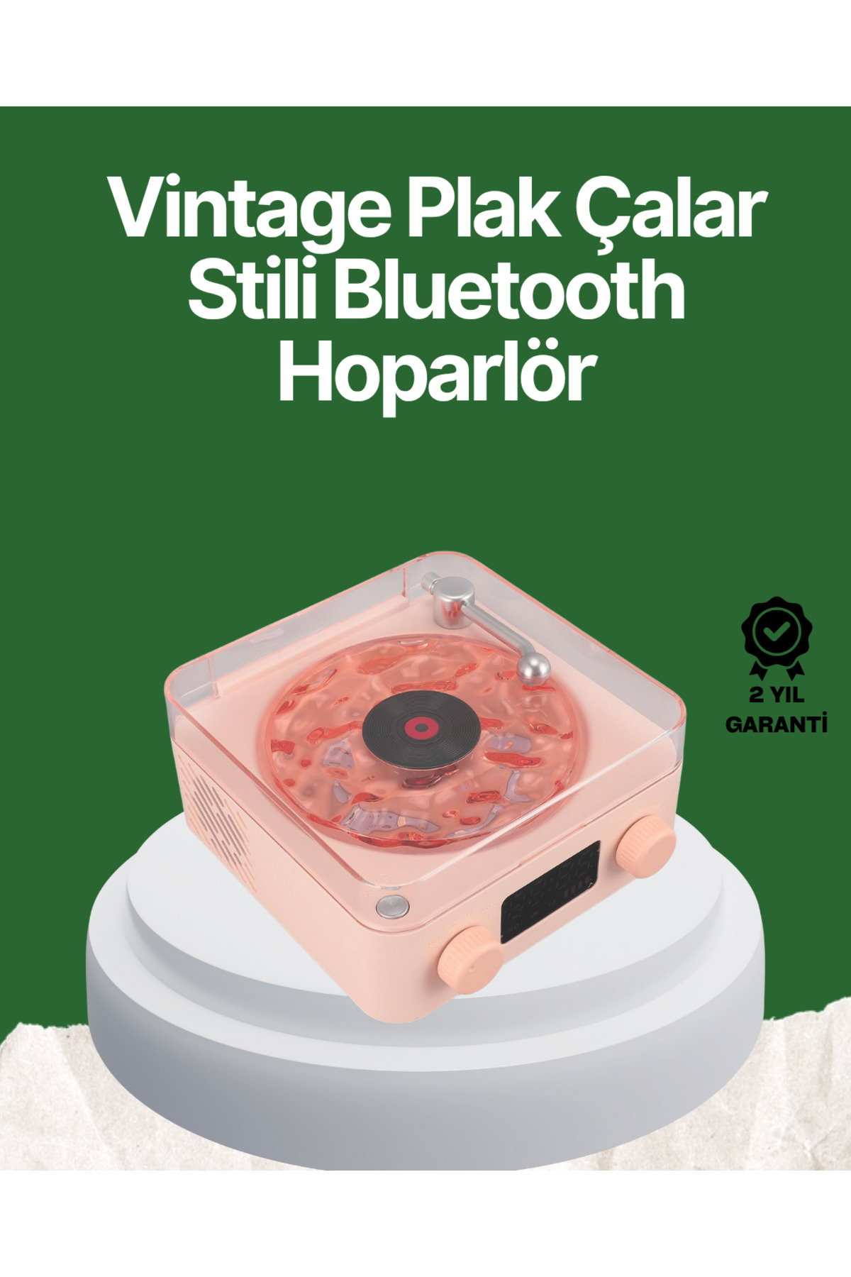 Bİ DÜNYA SHP Vintage Tarz Bluetooth Hoparlör – Gece Işığı ve Zaman Göstergeli