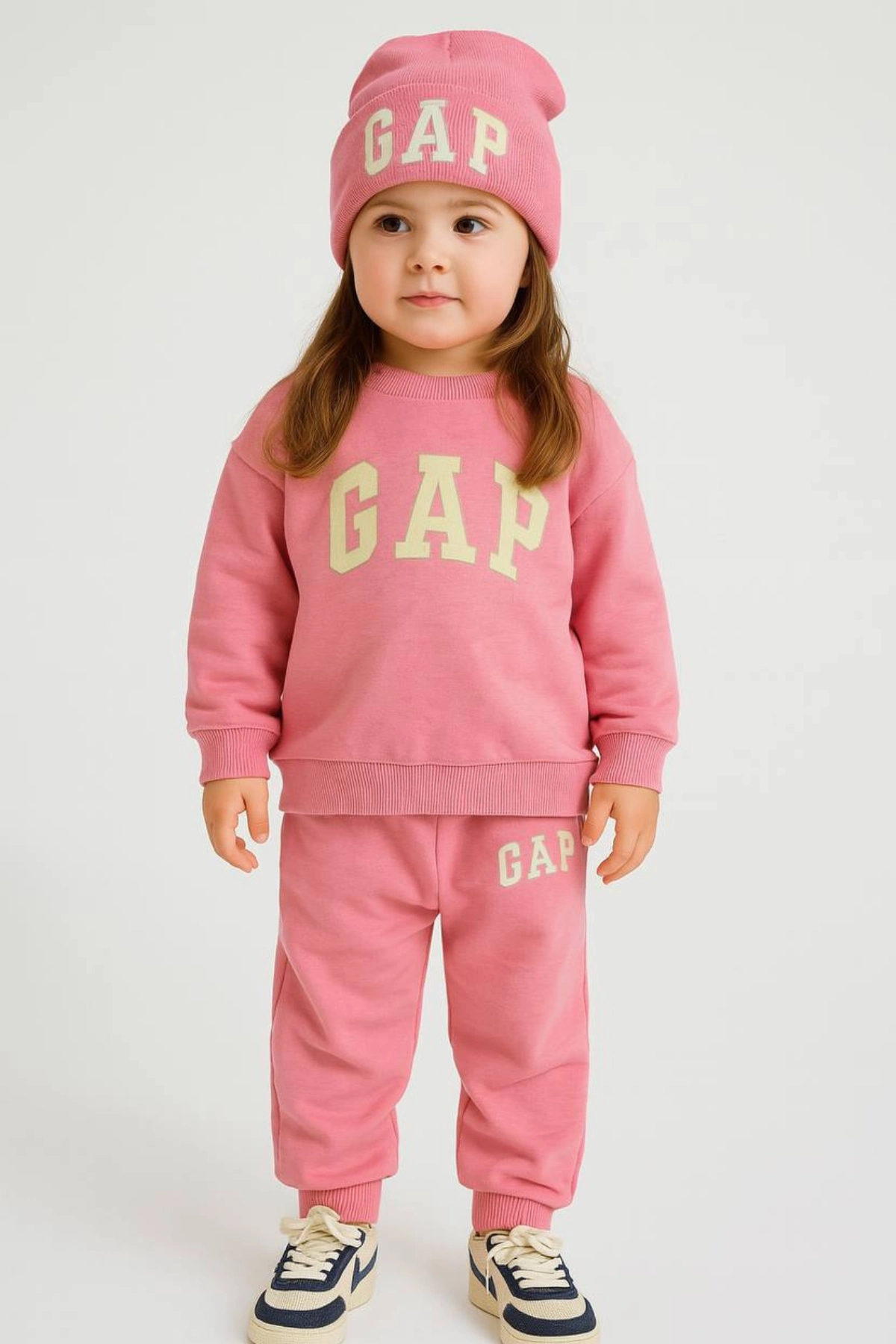 Kidmark Çocuk Modası Girl's 100% Cotton Pink Top and Bottom Set