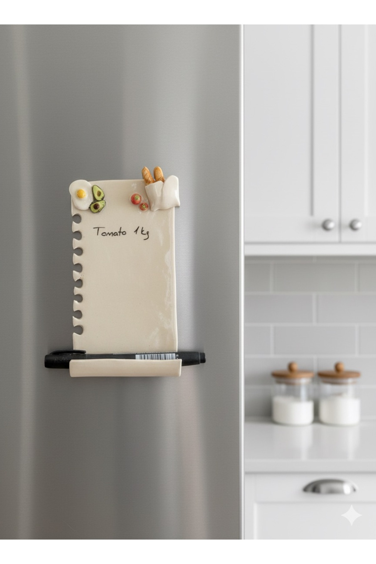 Blos Ceramic Buzdolabı Magnetli Notluk - El Yapımı Seramik Alışveriş Listesi