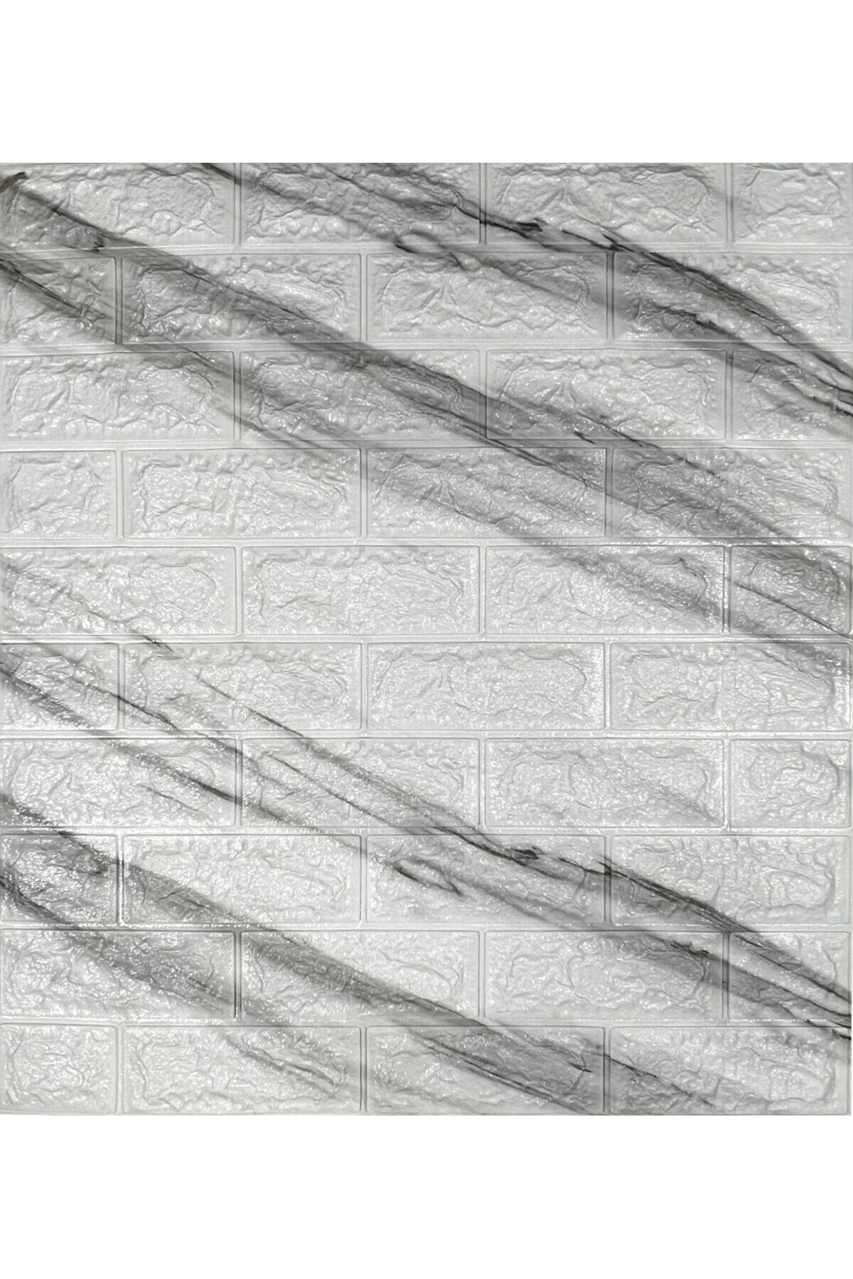kervandekor Yapışkanlı Duvar Paneli 3d Dekoratif Mermer Desenli Esnek Duvar Kağıdı Kaplama Köpük (70x77) 3MM