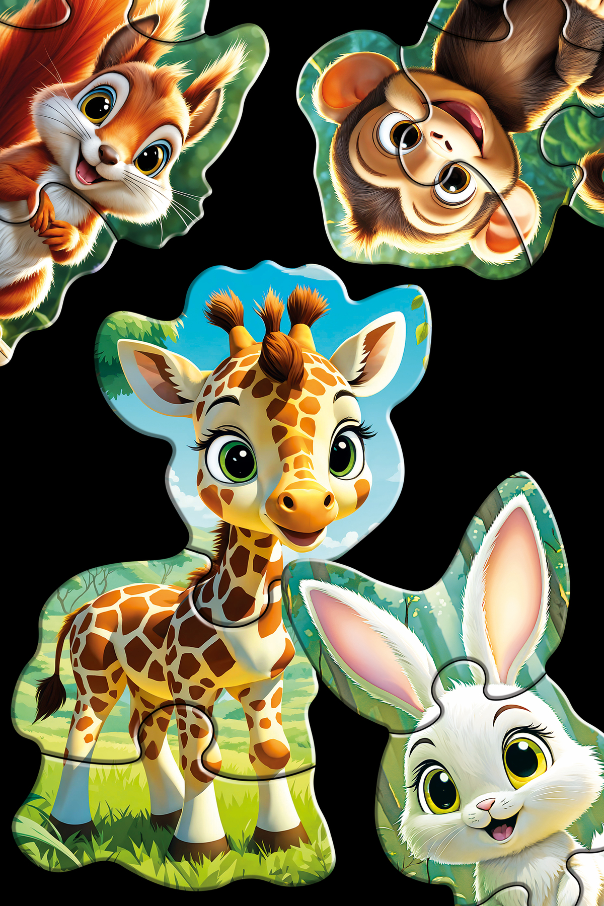 Sims Puzzle Bebekler İçin İlk Puzzle Yapboz Baby Orman - 1 Yaş Üstü Montessori Eğitici Oyuncak fotoğrafı 6 (önizleme)