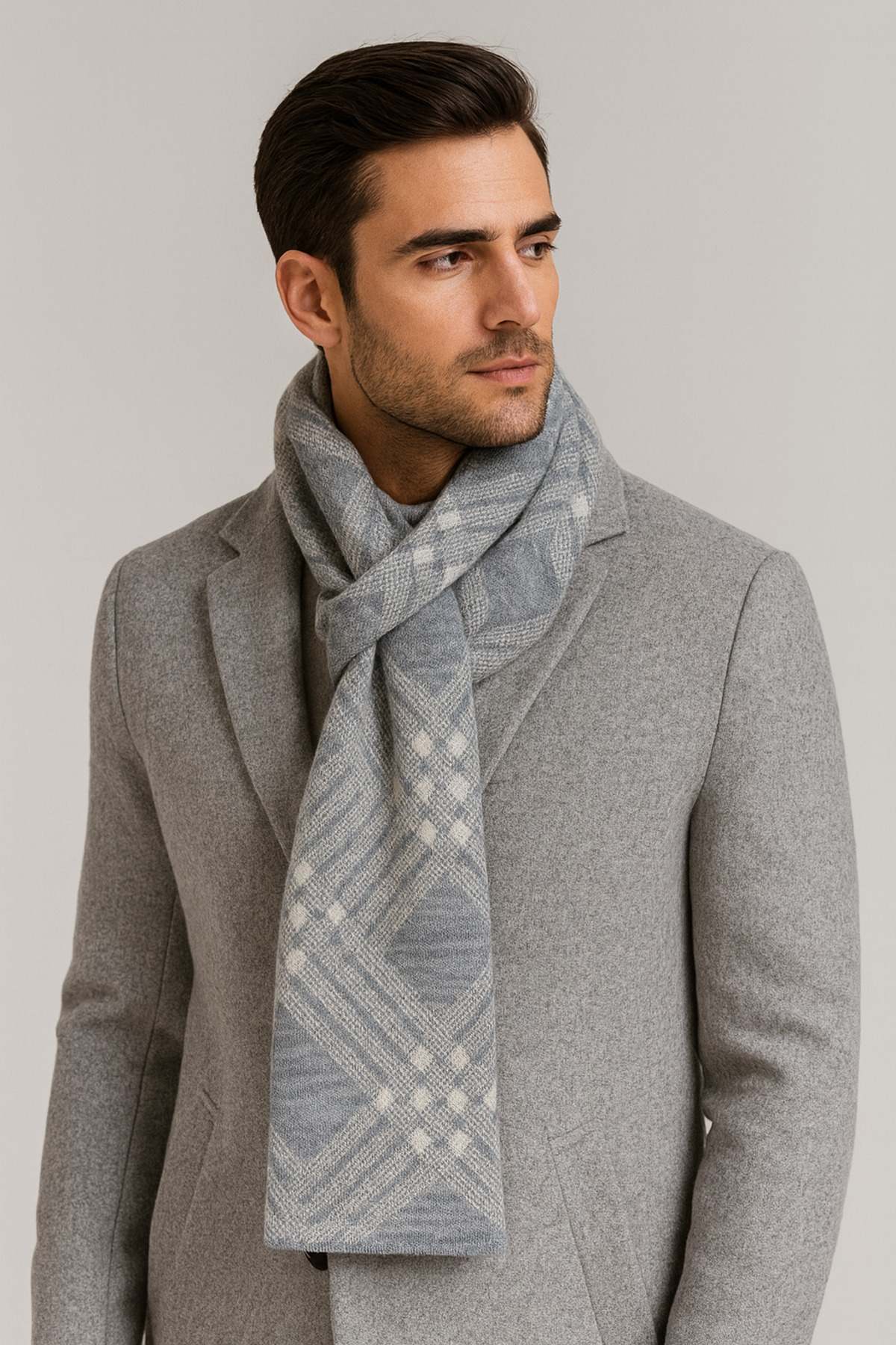 Sebir Moda  Kareli Triko Atkı - Görsel 2