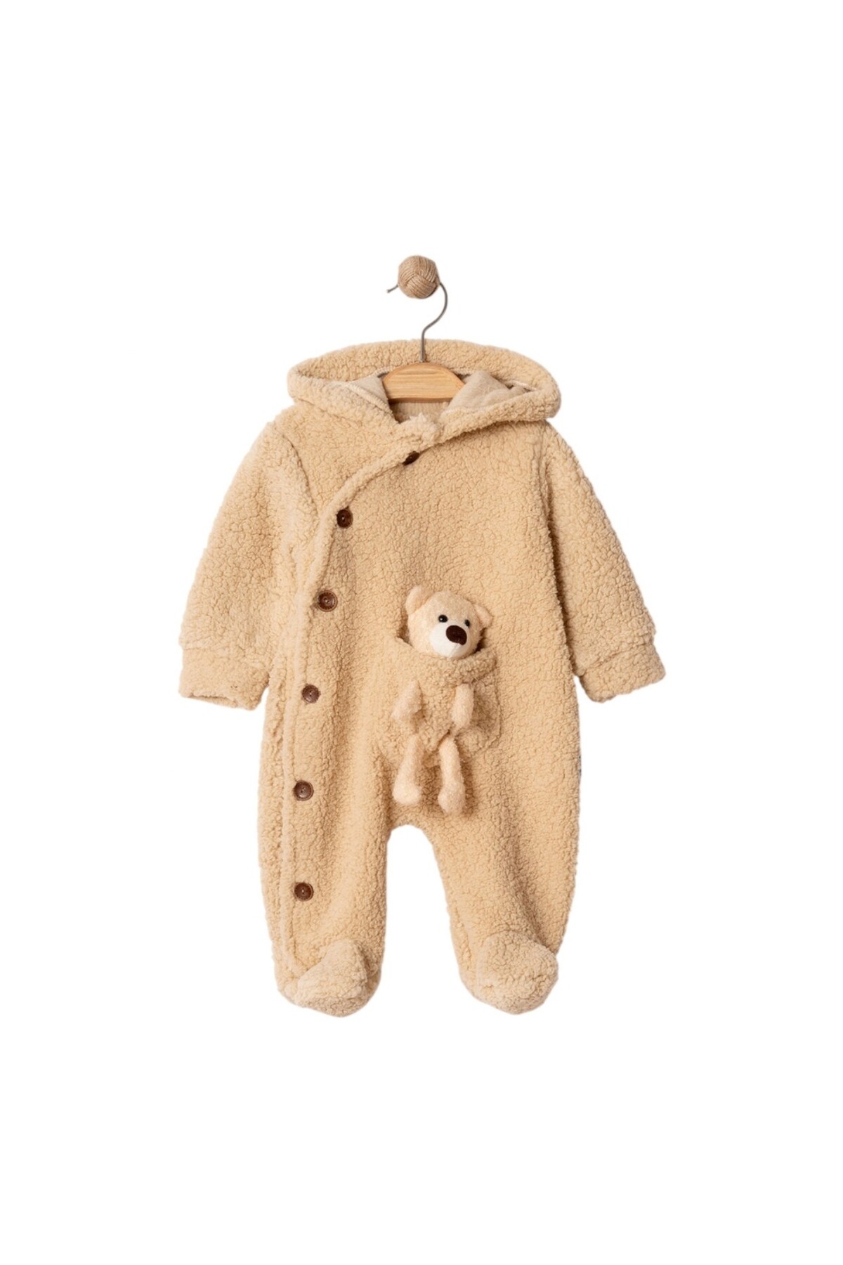 balbeybi Wellsoft Peluş Bebek Tulum, Kışlık Kapüşonlu, Ayıcık Detaylı, Unisex fotoğrafı 2 (önizleme)