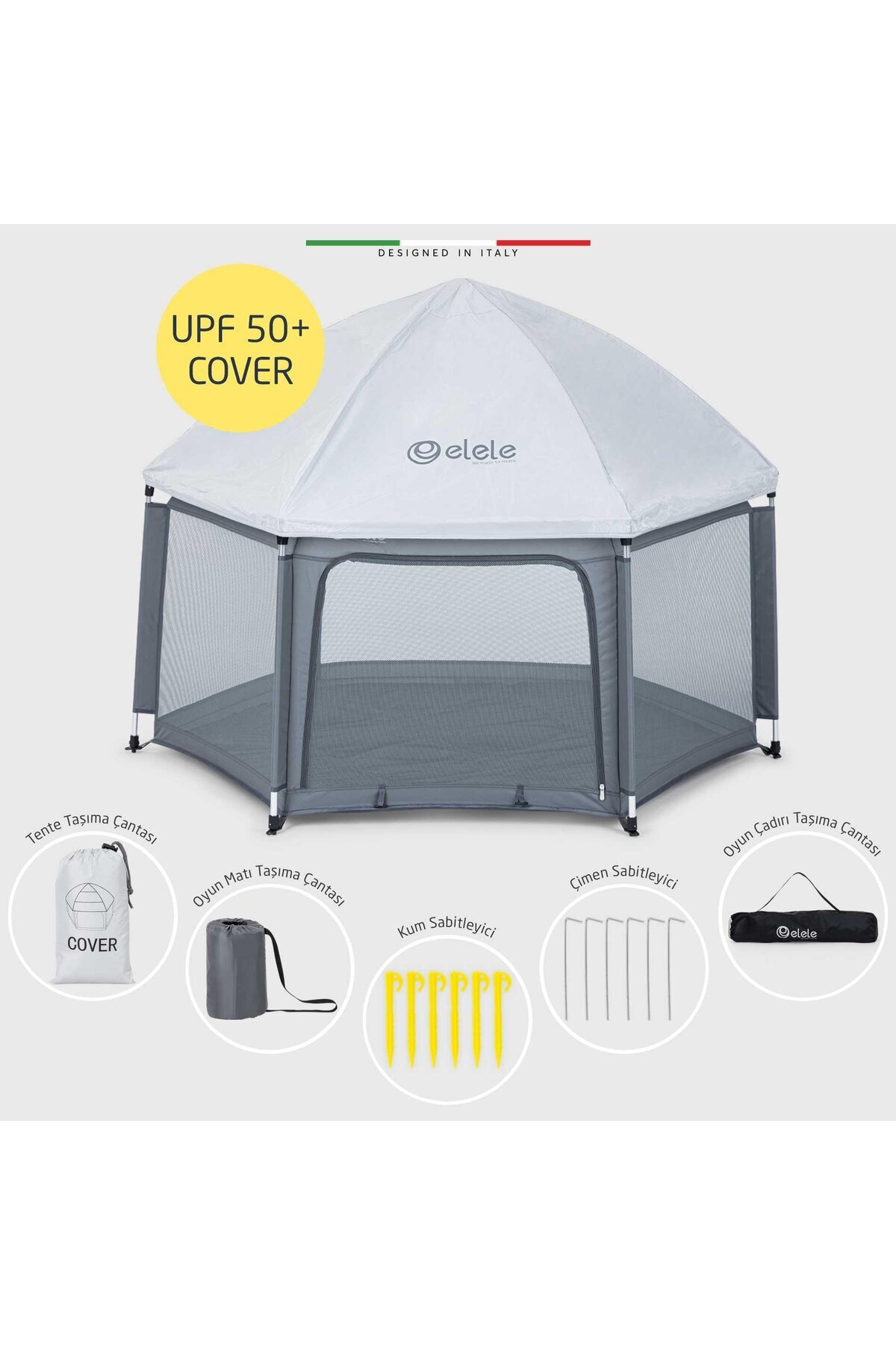 Elele Tenda Bebek Park Yatak Oyun Parkı ve Oyun Çadırı Gri fotoğrafı 7 (önizleme)