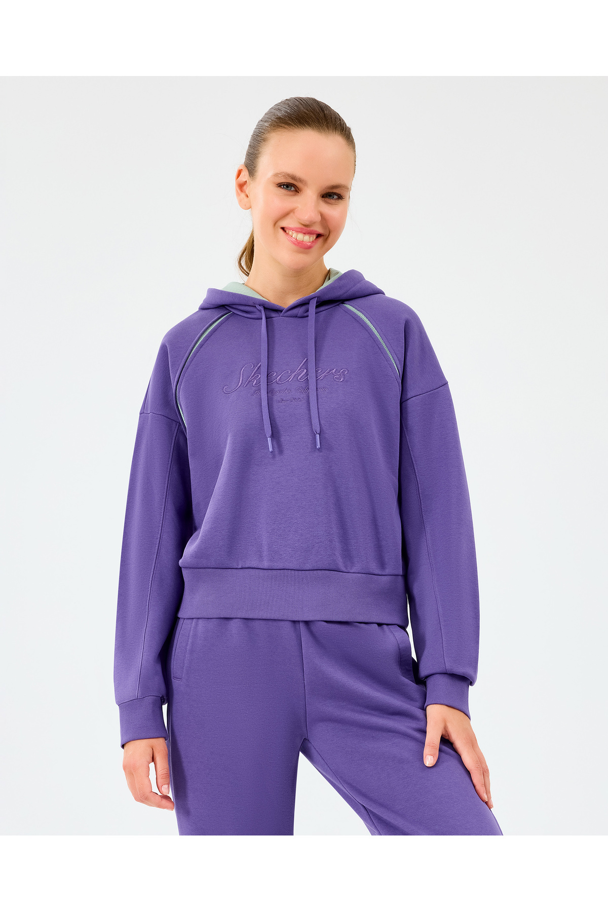 SKECHERS W Hoodie Sweatshirt Kadın Mor Sweatshirt S2520228-0277