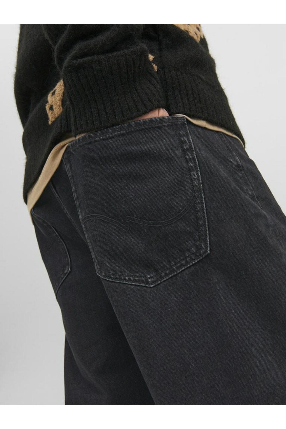 شلوار جین مردانه رنگارنگ فاق نرمال | جک اند جونز Jack & Jones 12236089-Black Deni - تصویر 5