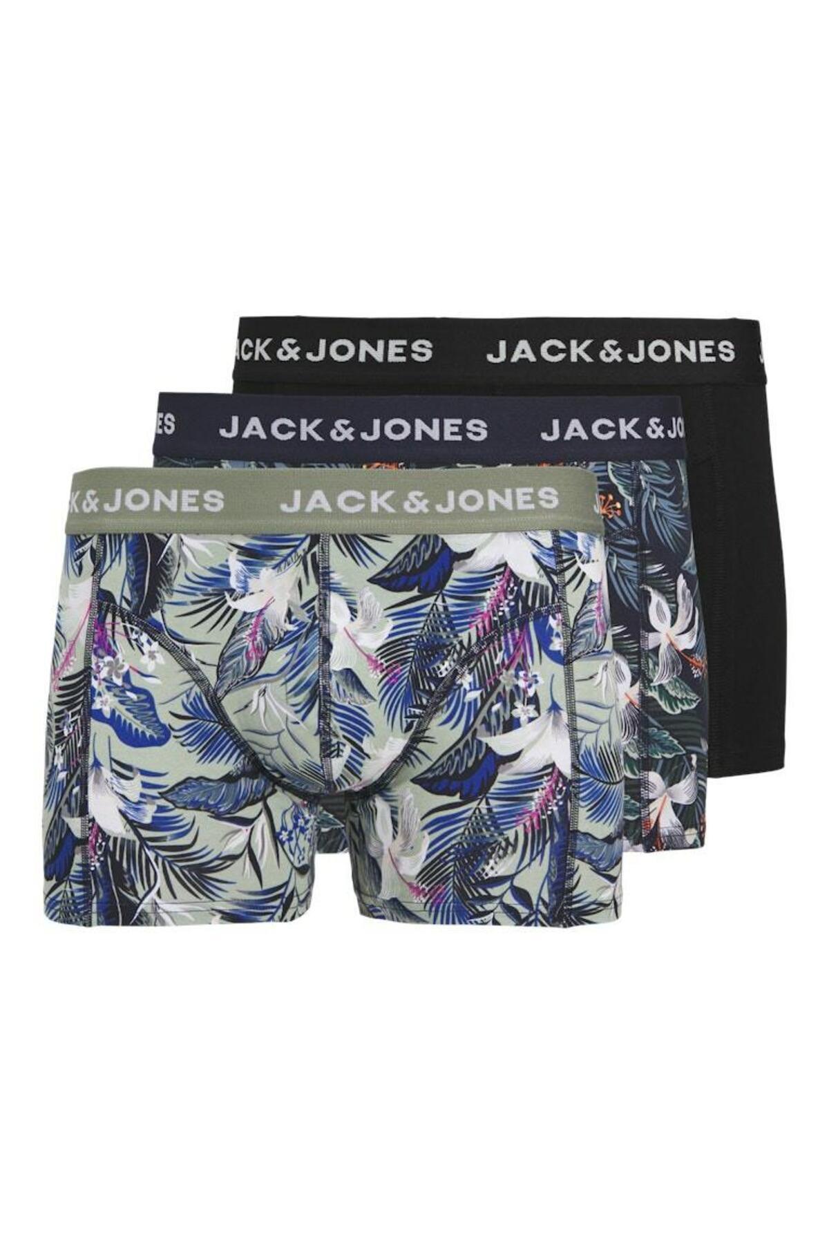 بوکسورهای مردانه جک جونز بردی فلاور بسته ۳ عددی ۱۲۲۶۸۴۹۵ جک اند جونز باکسر Jack & Jones